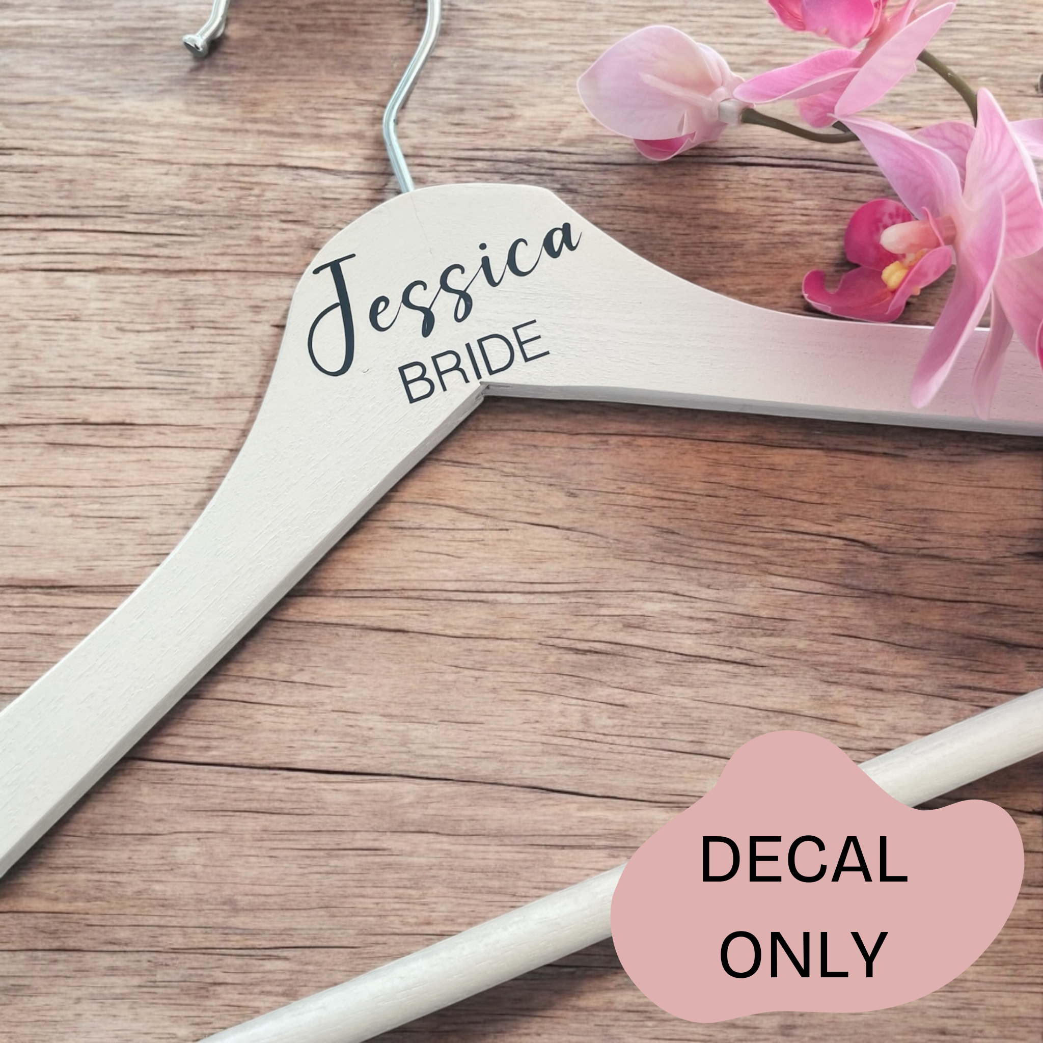 Personalised Wedding Hanger Decal / Custom Bridal Hanger Vinyl Transfer