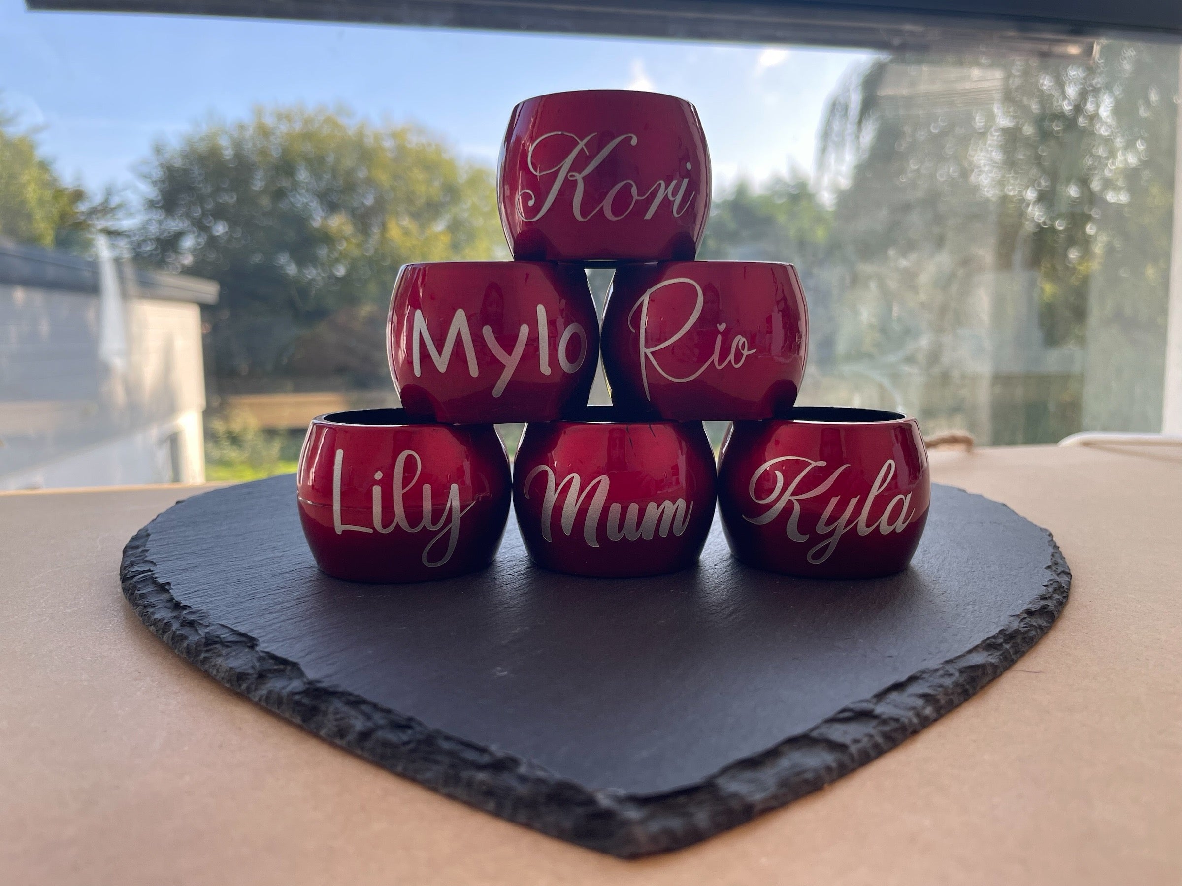 Personalised Napkin Rings: Custom Wedding Table Decor, Christmas table