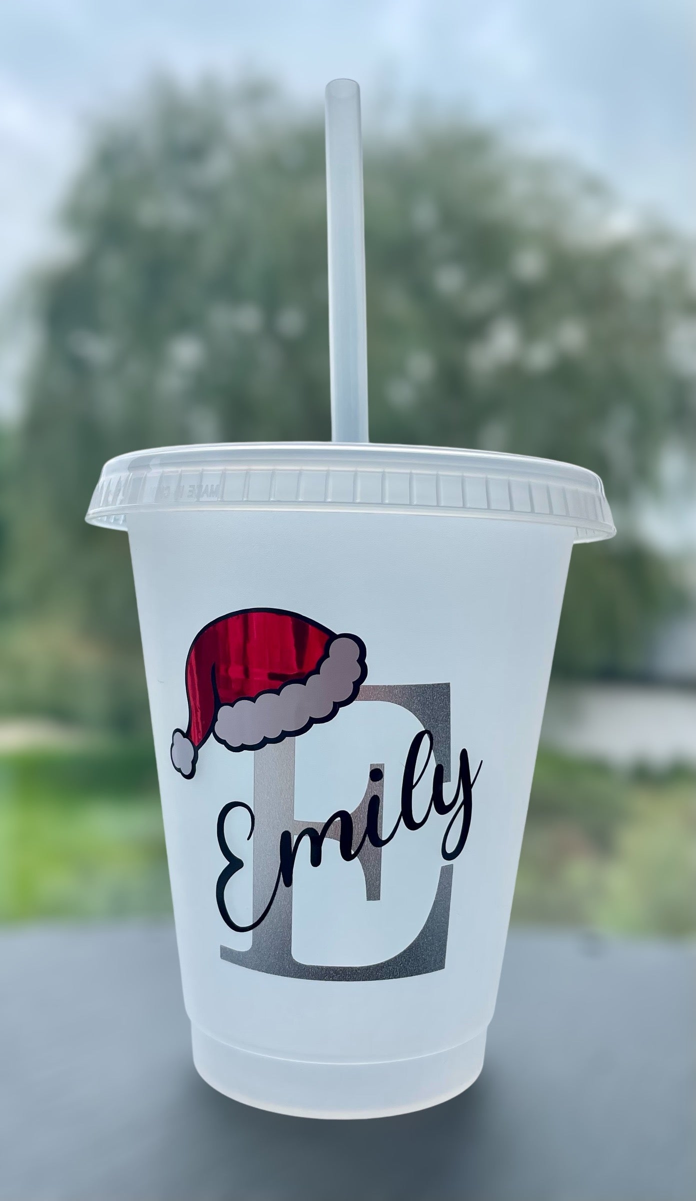 Personalised Initial Christmas Glass | Custom Festive Wine / Champagne / Stemless Glass