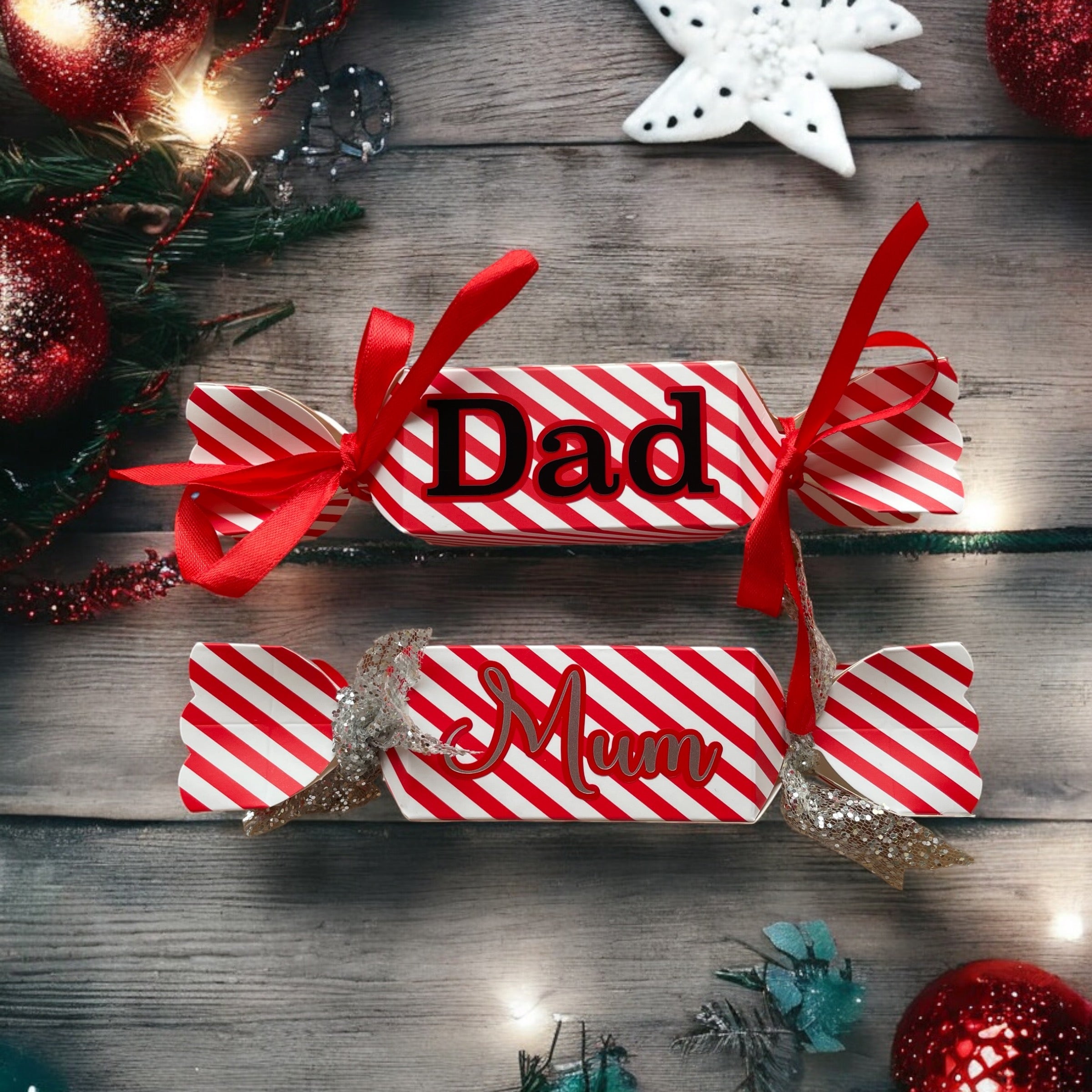 Personalised Fill Your Own Christmas Crackers – Custom Name Reusable Crackers for Gifts, Treats & Surprises