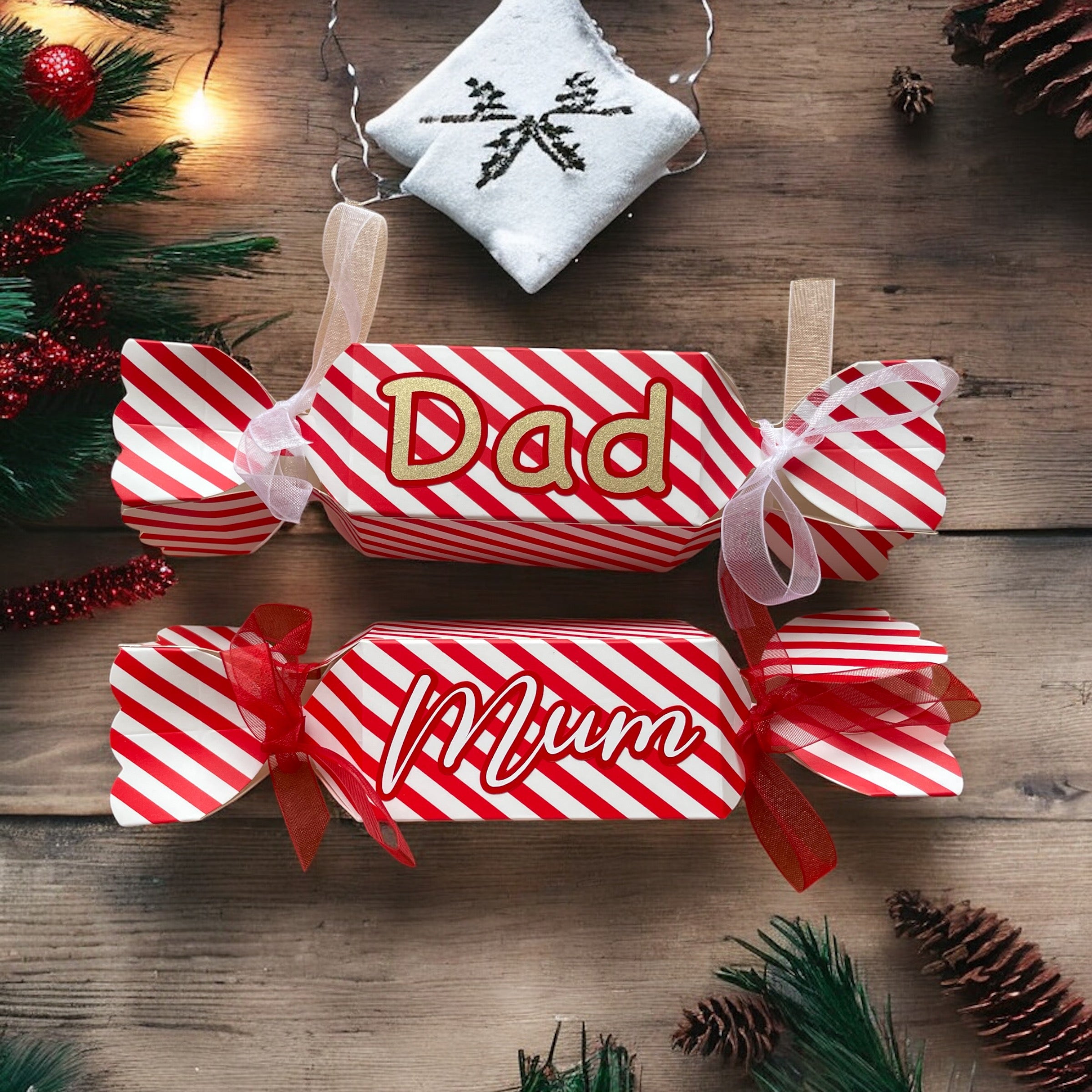Personalised Fill Your Own Christmas Crackers – Custom Name Reusable Crackers for Gifts, Treats & Surprises