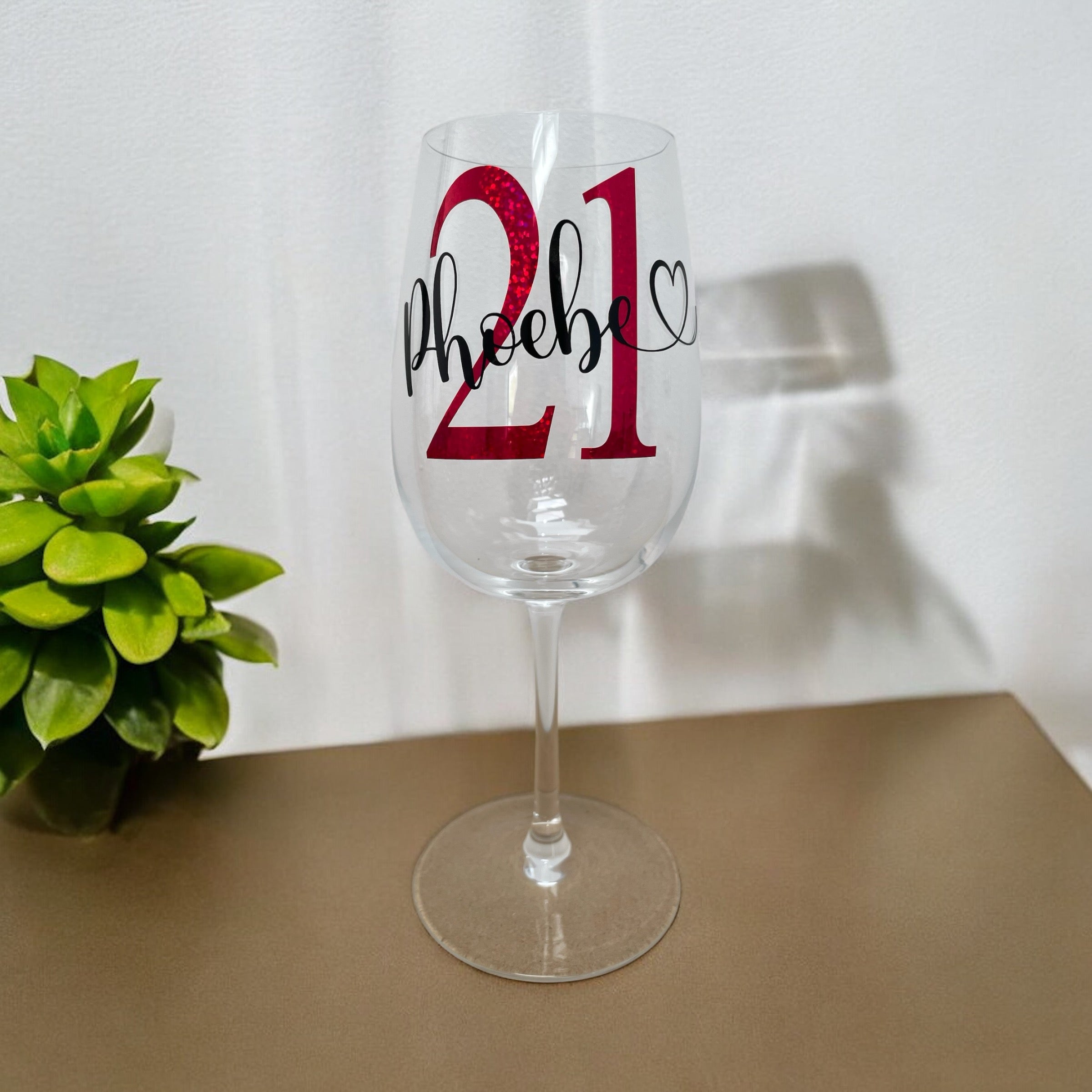 Personalised Birthday Glass – Custom Name & Age Wine Glass or Tumbler