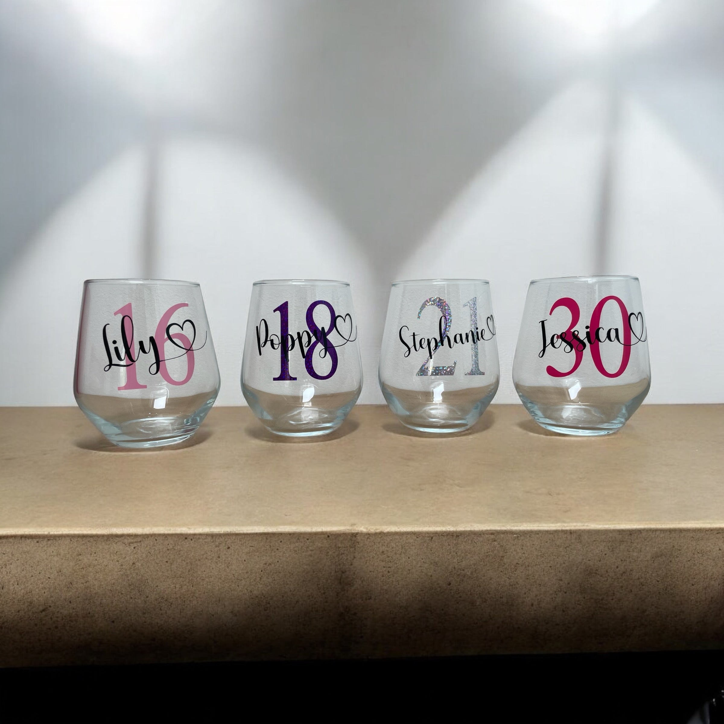 Personalised Birthday Glass – Custom Name & Age Wine Glass or Tumbler