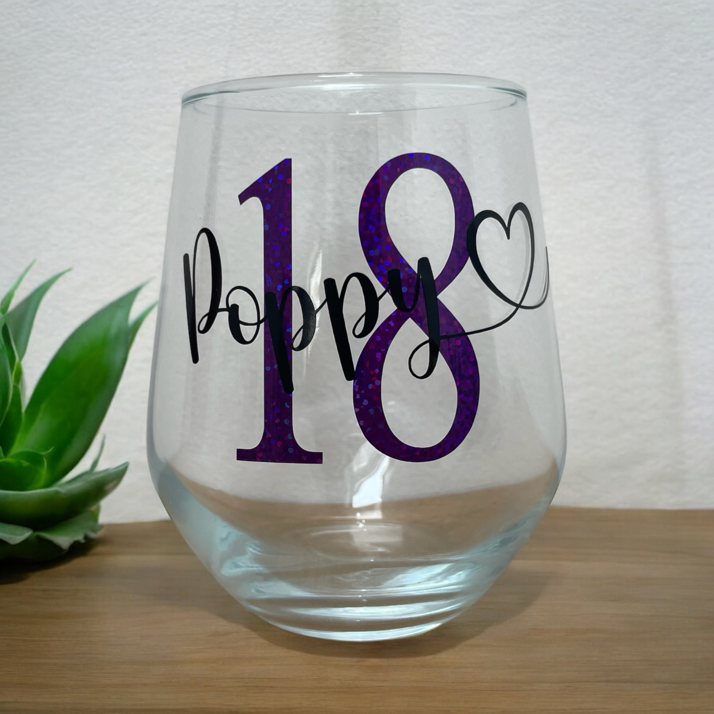Personalised Birthday Glass – Custom Name & Age Wine Glass or Tumbler