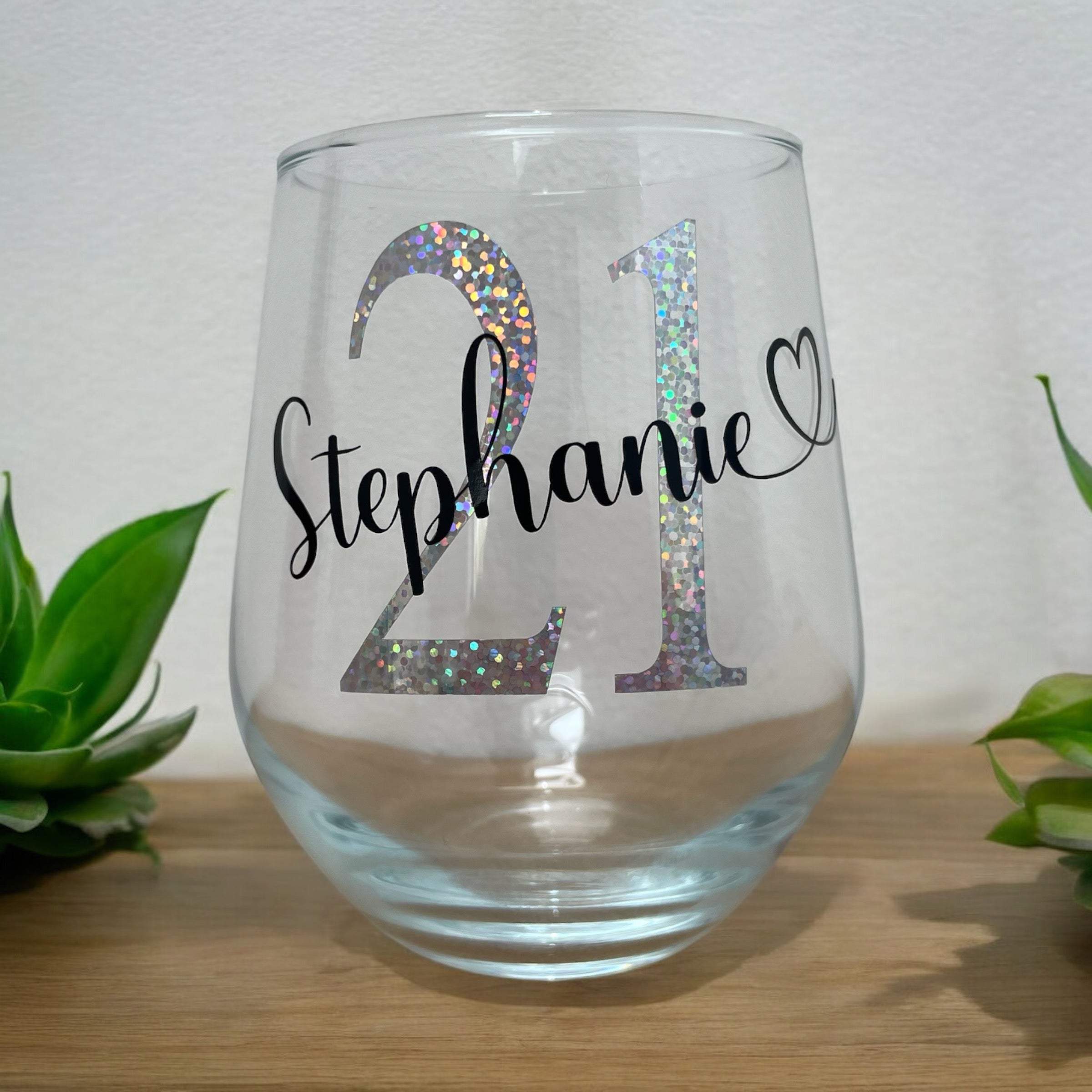 Personalised Birthday Glass – Custom Name & Age Wine Glass or Tumbler