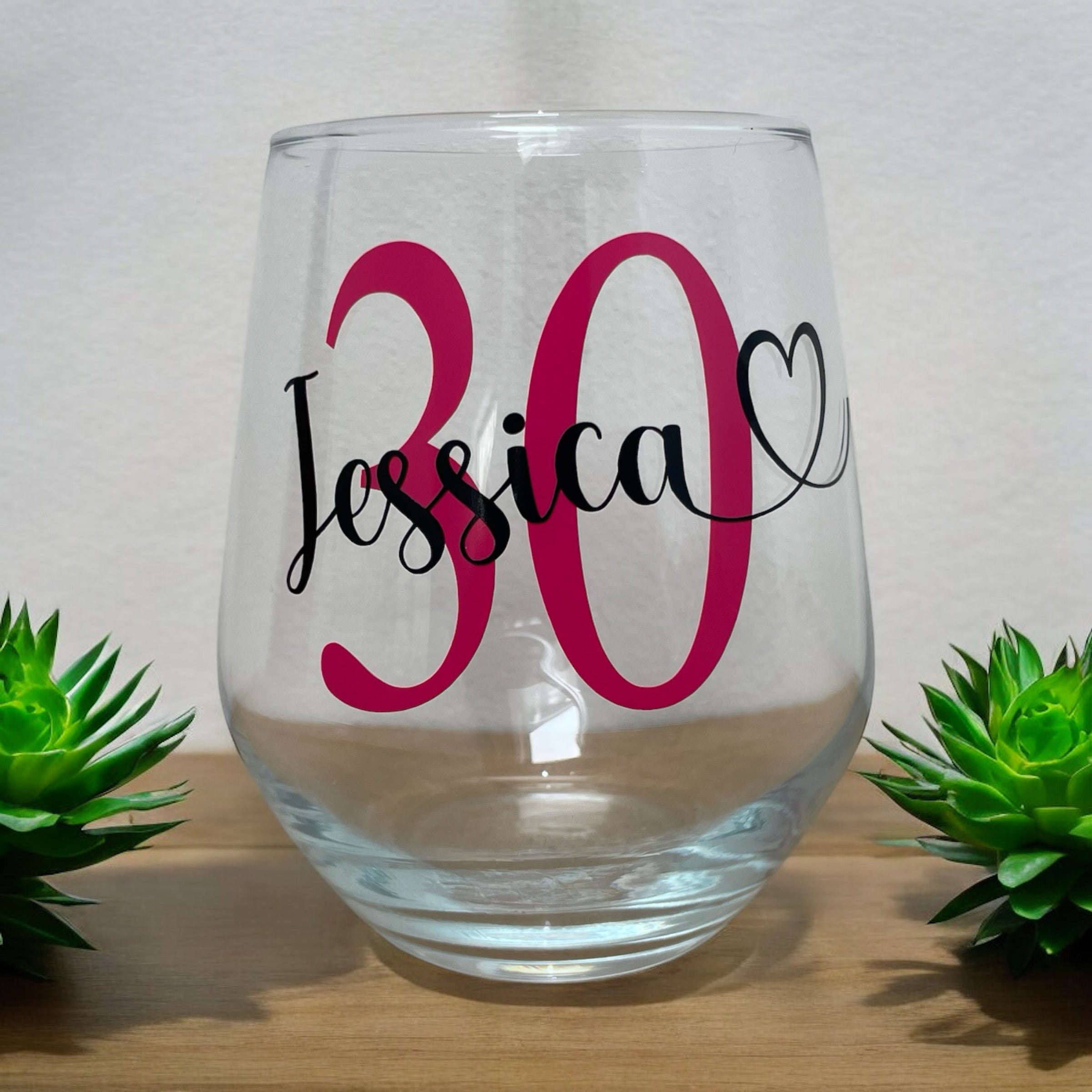 Personalised Birthday Glass – Custom Name & Age Wine Glass or Tumbler