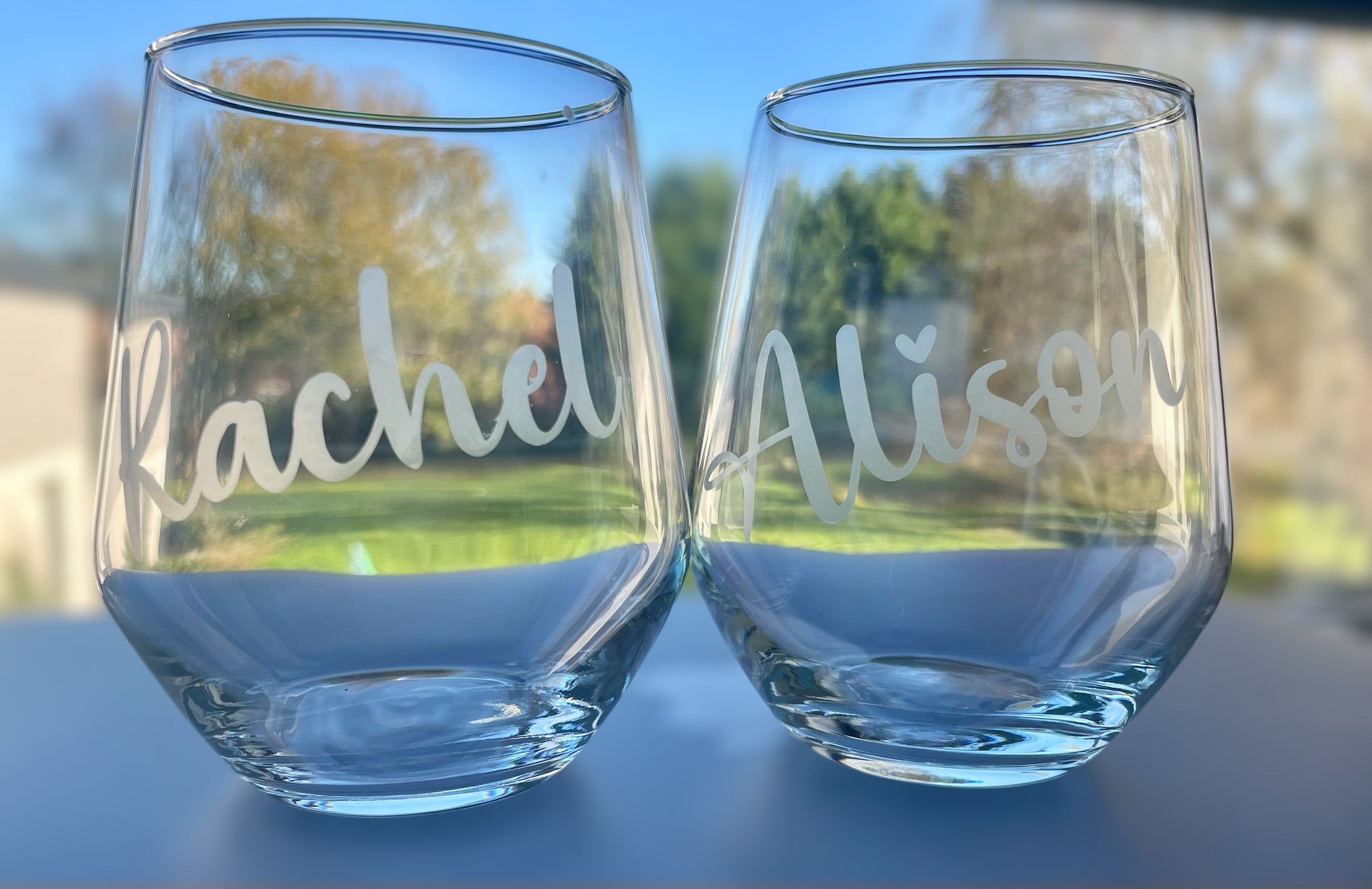 Personalised Engraved Name Glass – Custom Name, Nickname or Message Gift