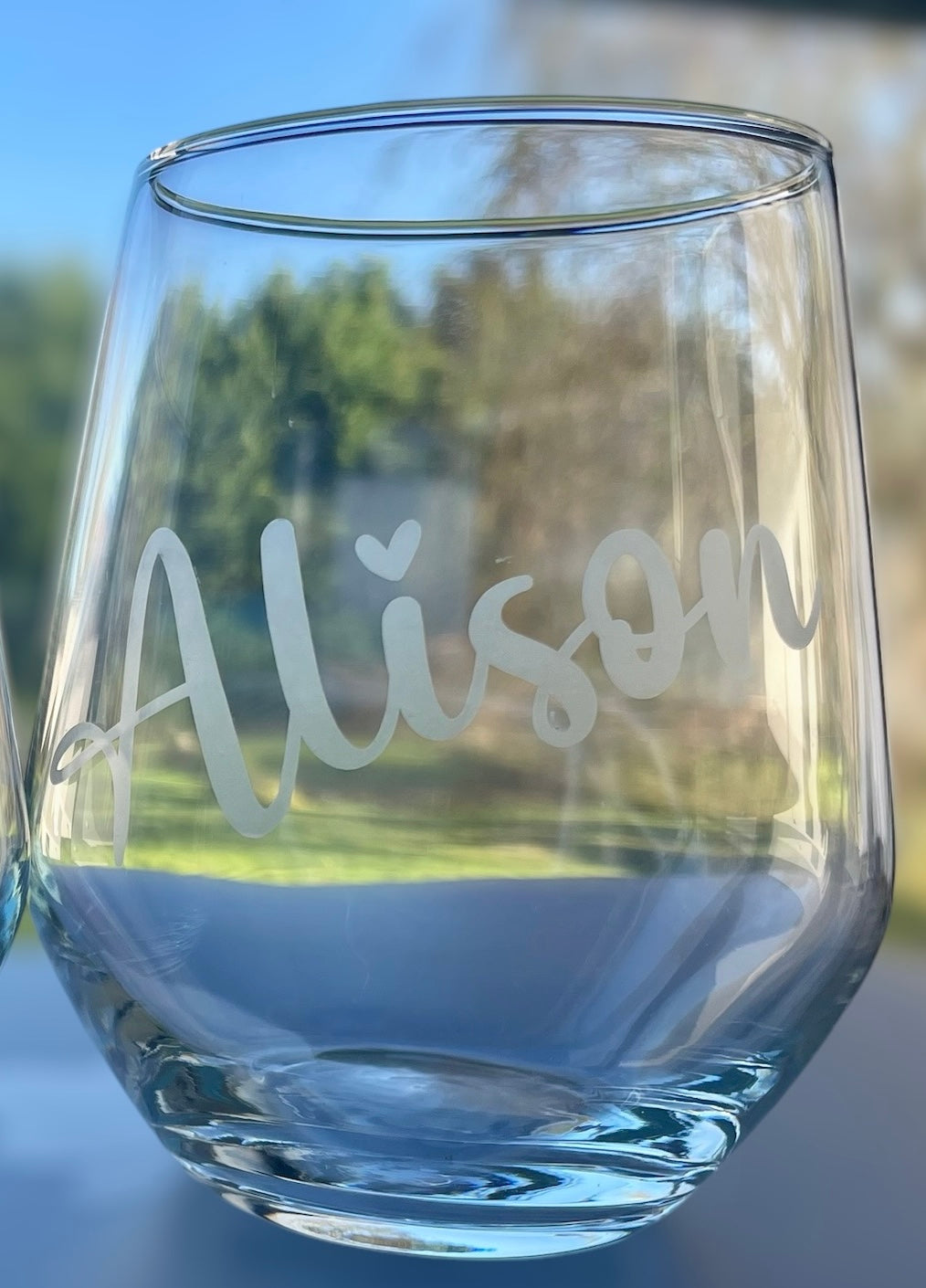 Personalised Engraved Name Glass – Custom Name, Nickname or Message Gift