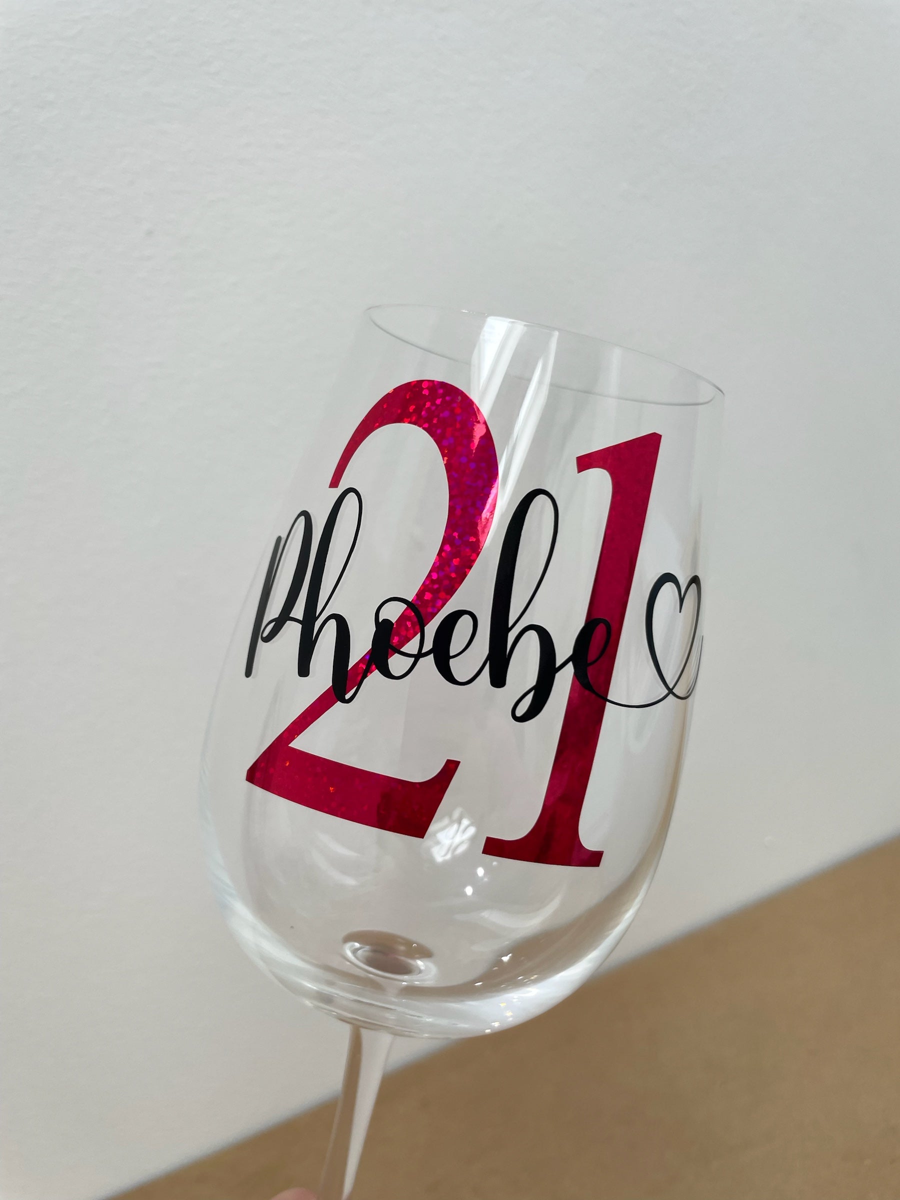 Personalised Birthday Glass – Custom Name & Age Wine Glass or Tumbler