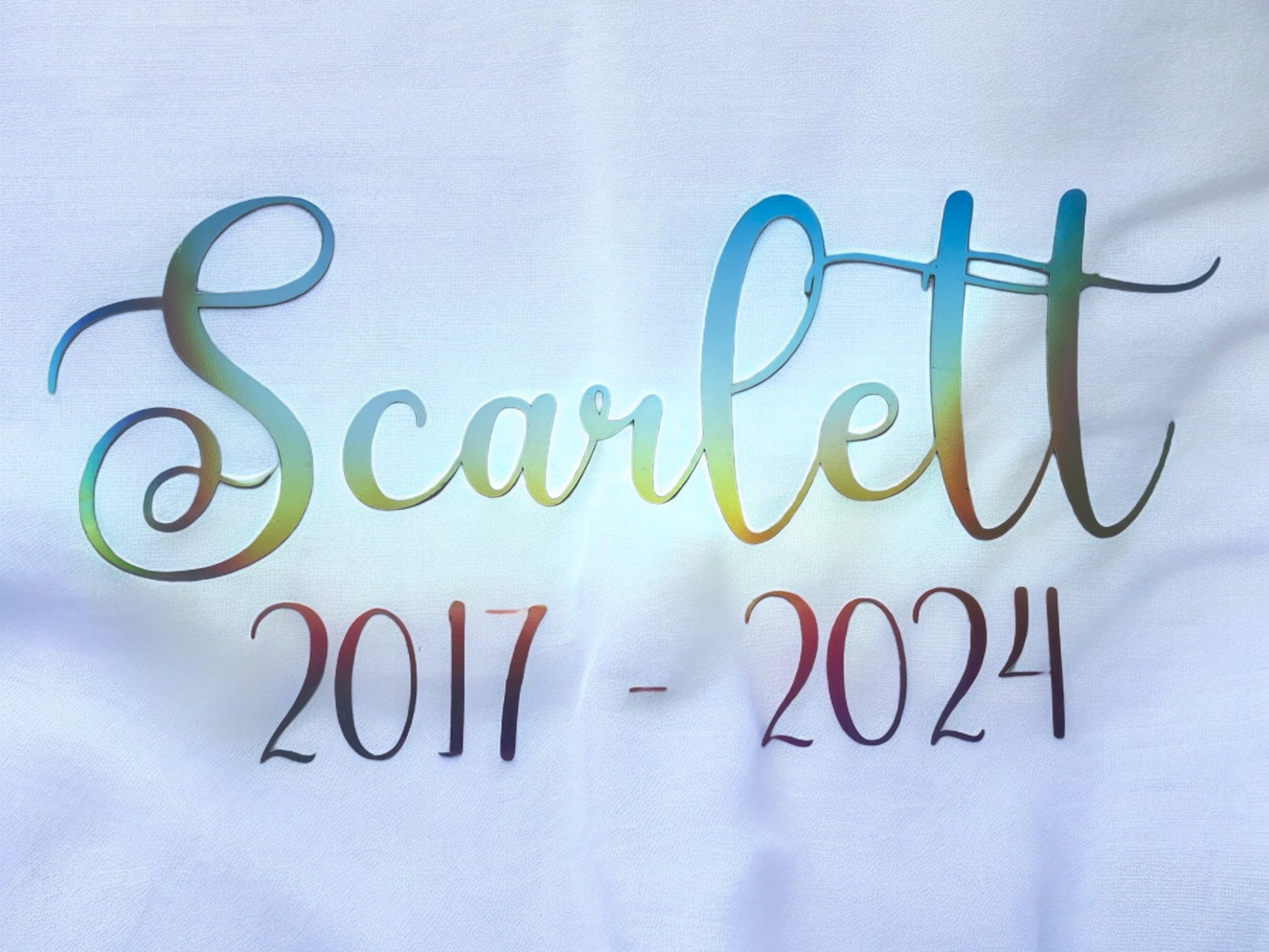 Personalised School Leavers Iron-On Name Decals – Custom Vinyl Stickers for Hoodies, T-Shirts & Jumpers