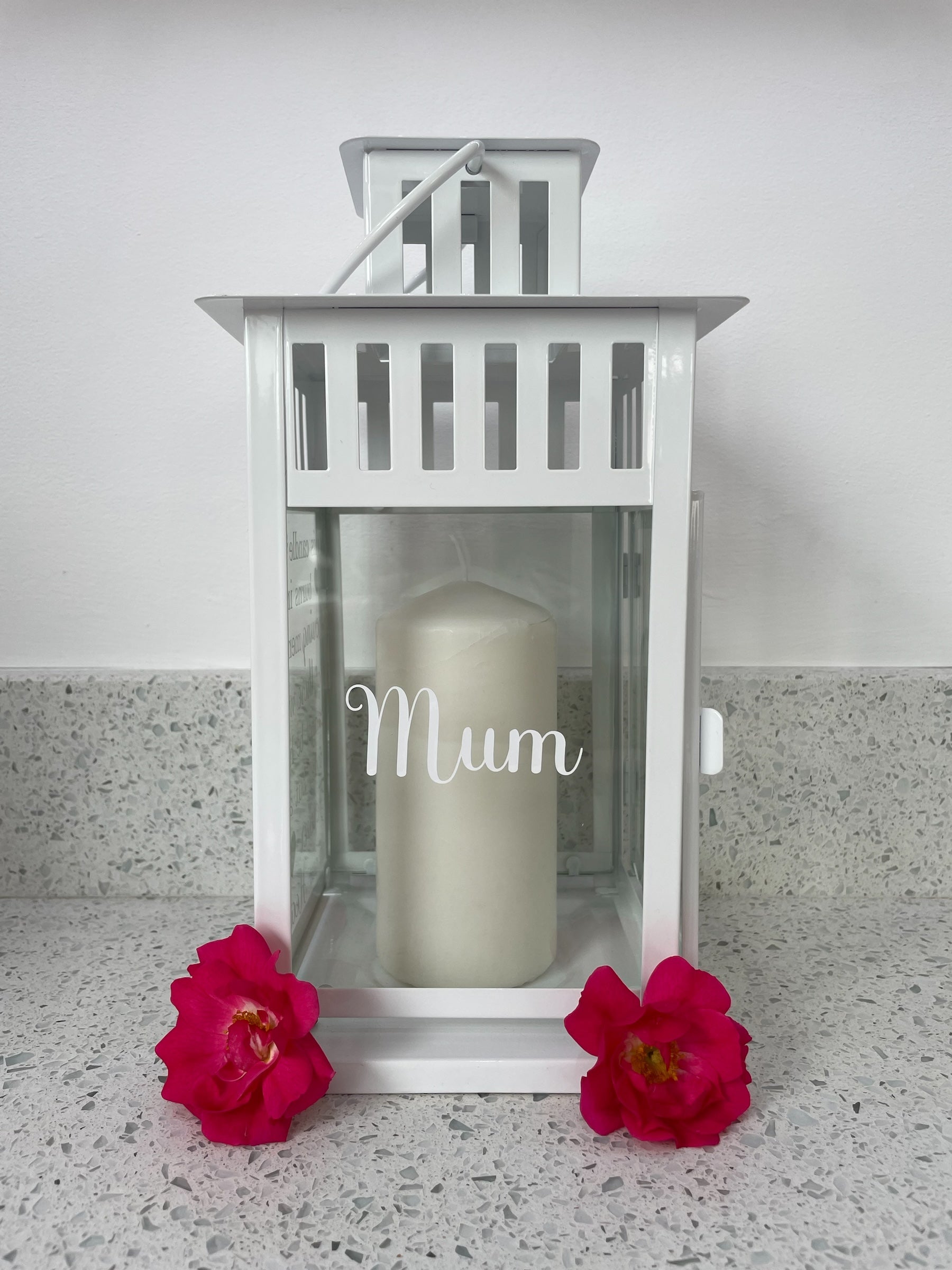 Personalised Memory lantern, Wedding Candle, Centre Piece, To Our Loved Ones