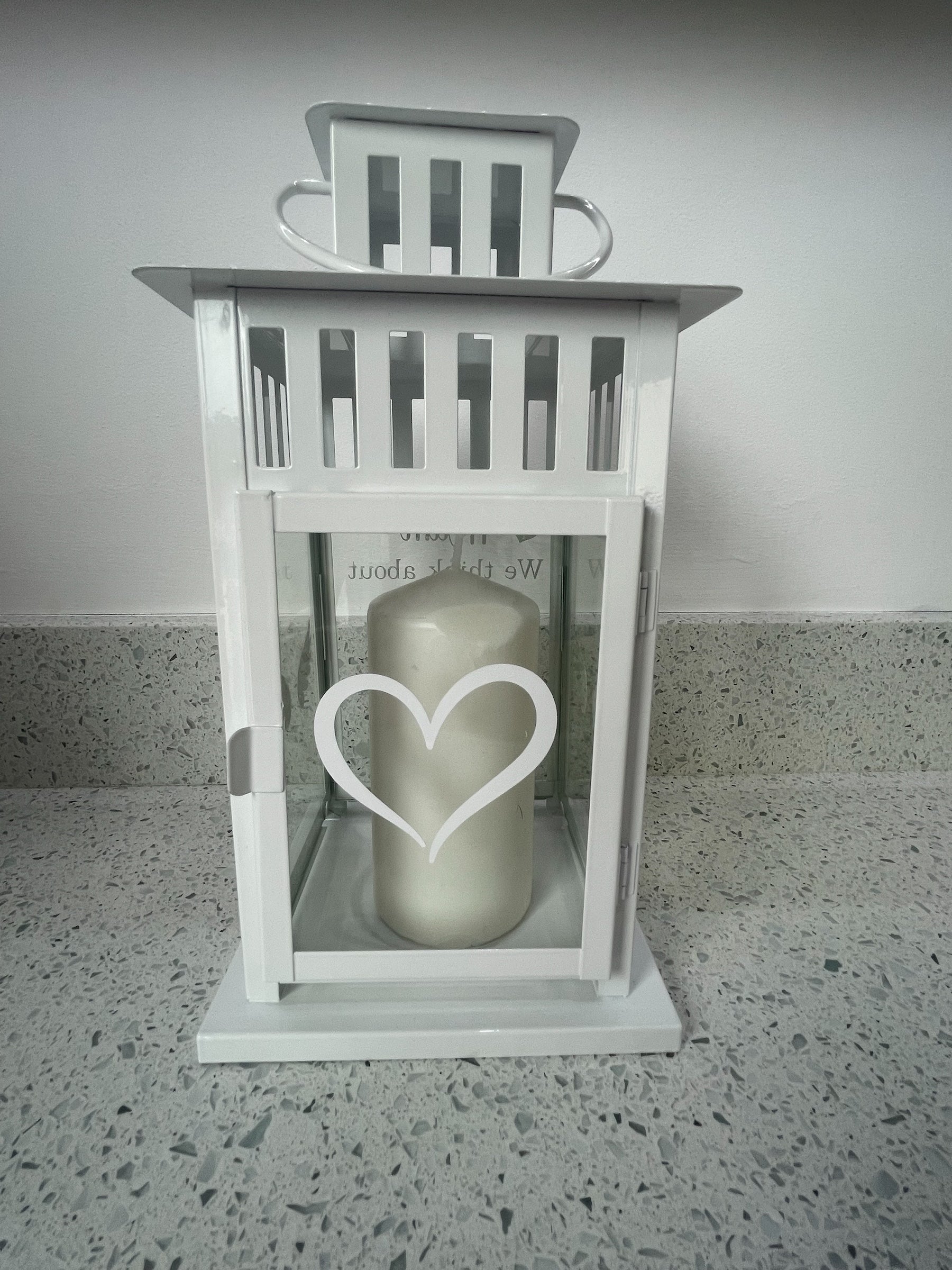 Personalised Memory lantern, Wedding Candle, Centre Piece, To Our Loved Ones
