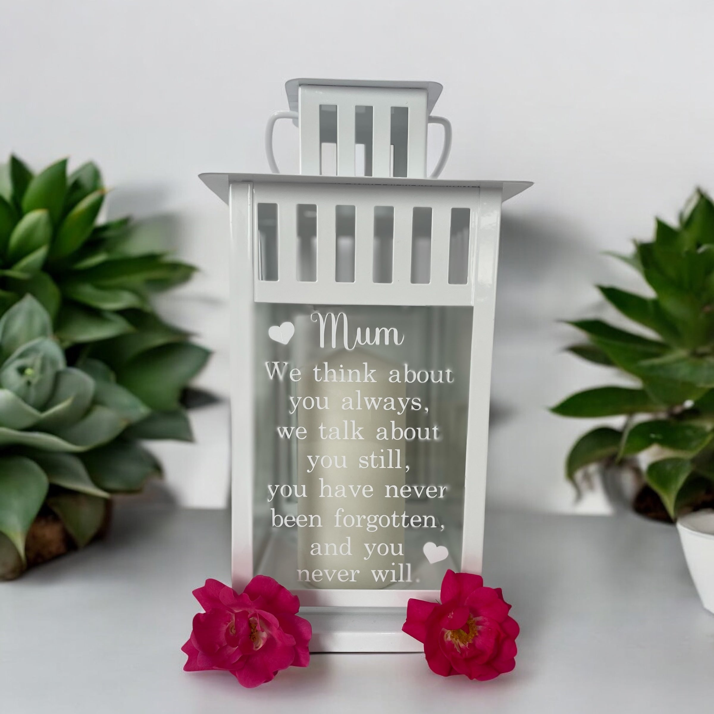 Memory lantern, Centre Piece, In loving memory, Never Forgotten