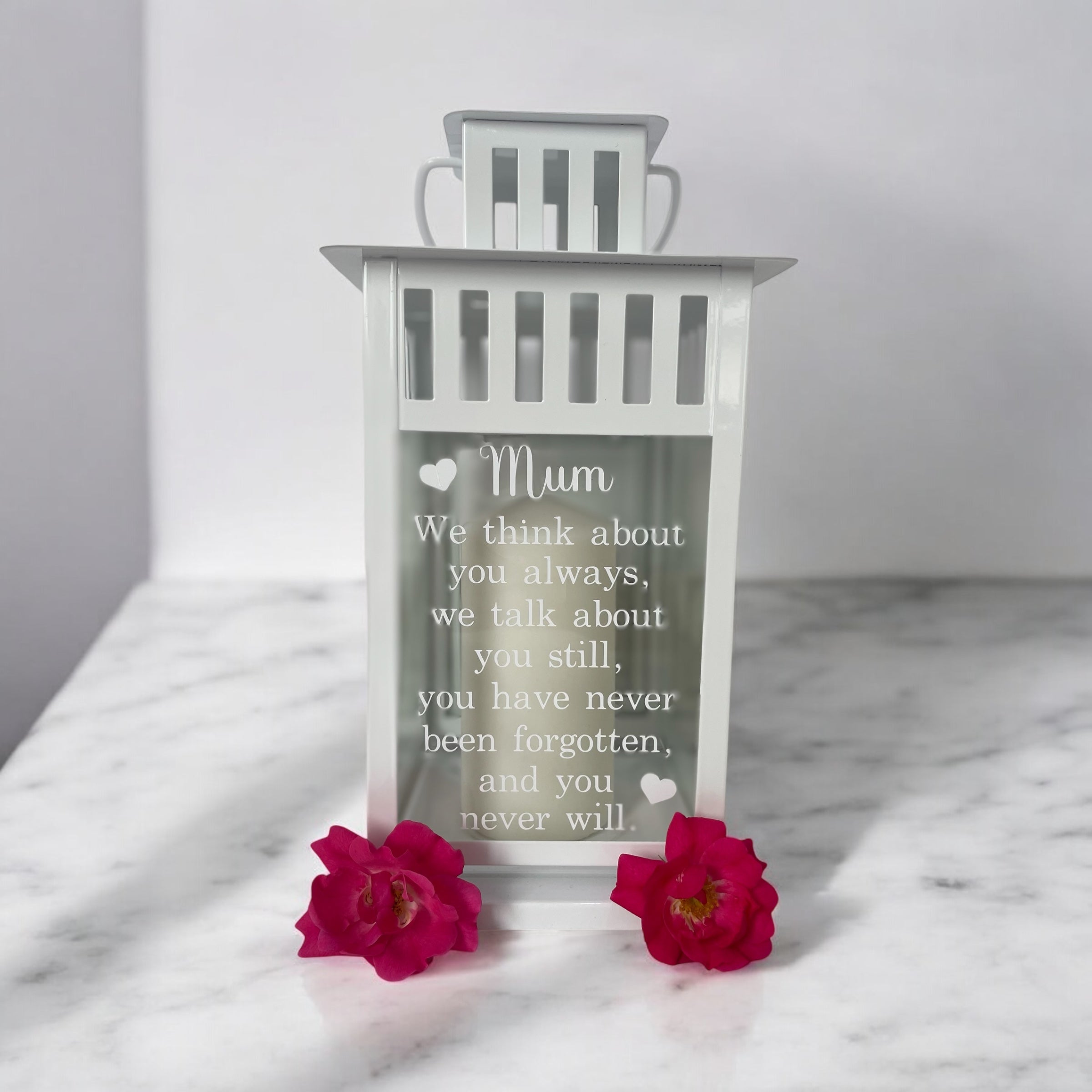 Memory lantern, Centre Piece, In loving memory, Never Forgotten