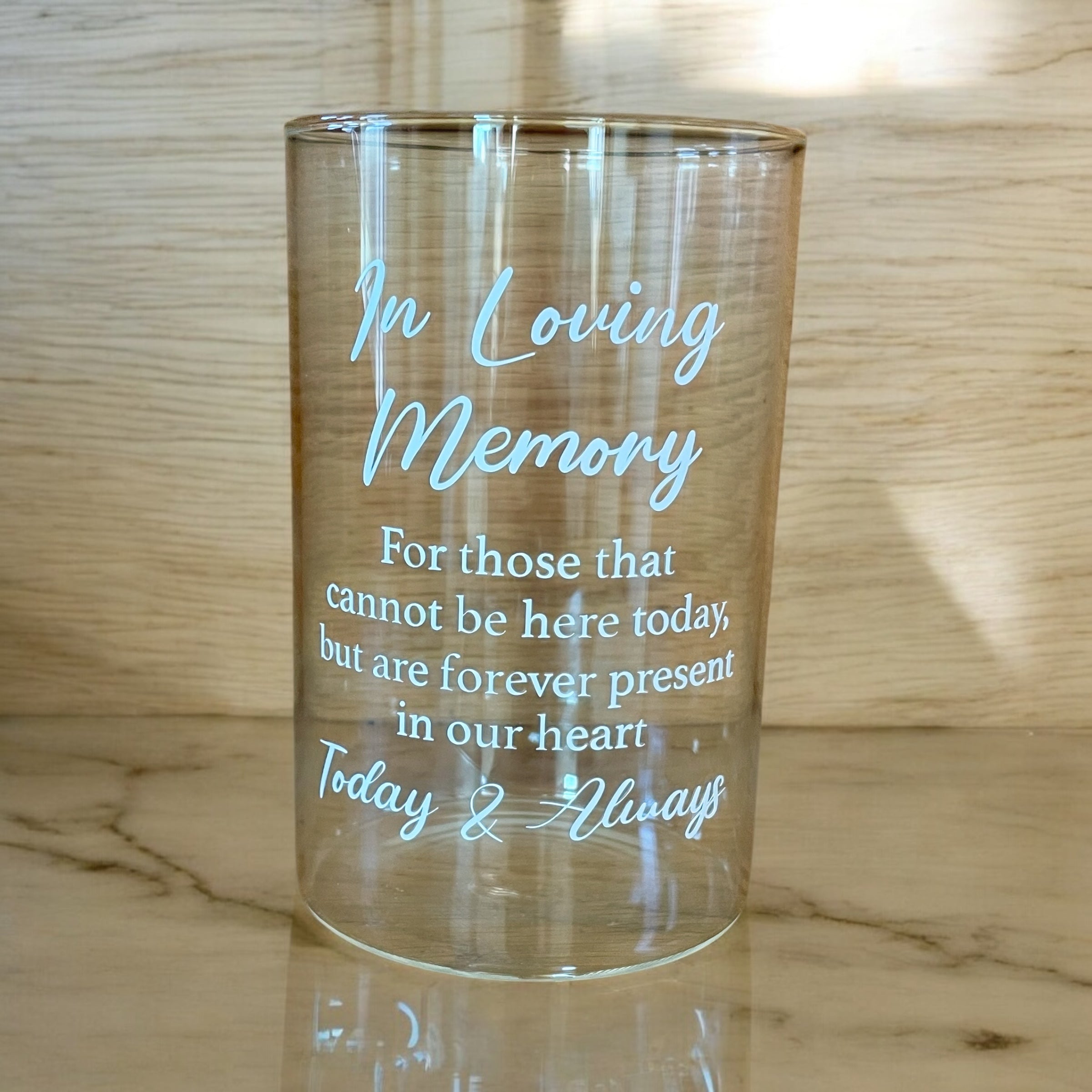 Personalised Memorial Wedding Candle Holder: In Loving Memory Keepsake