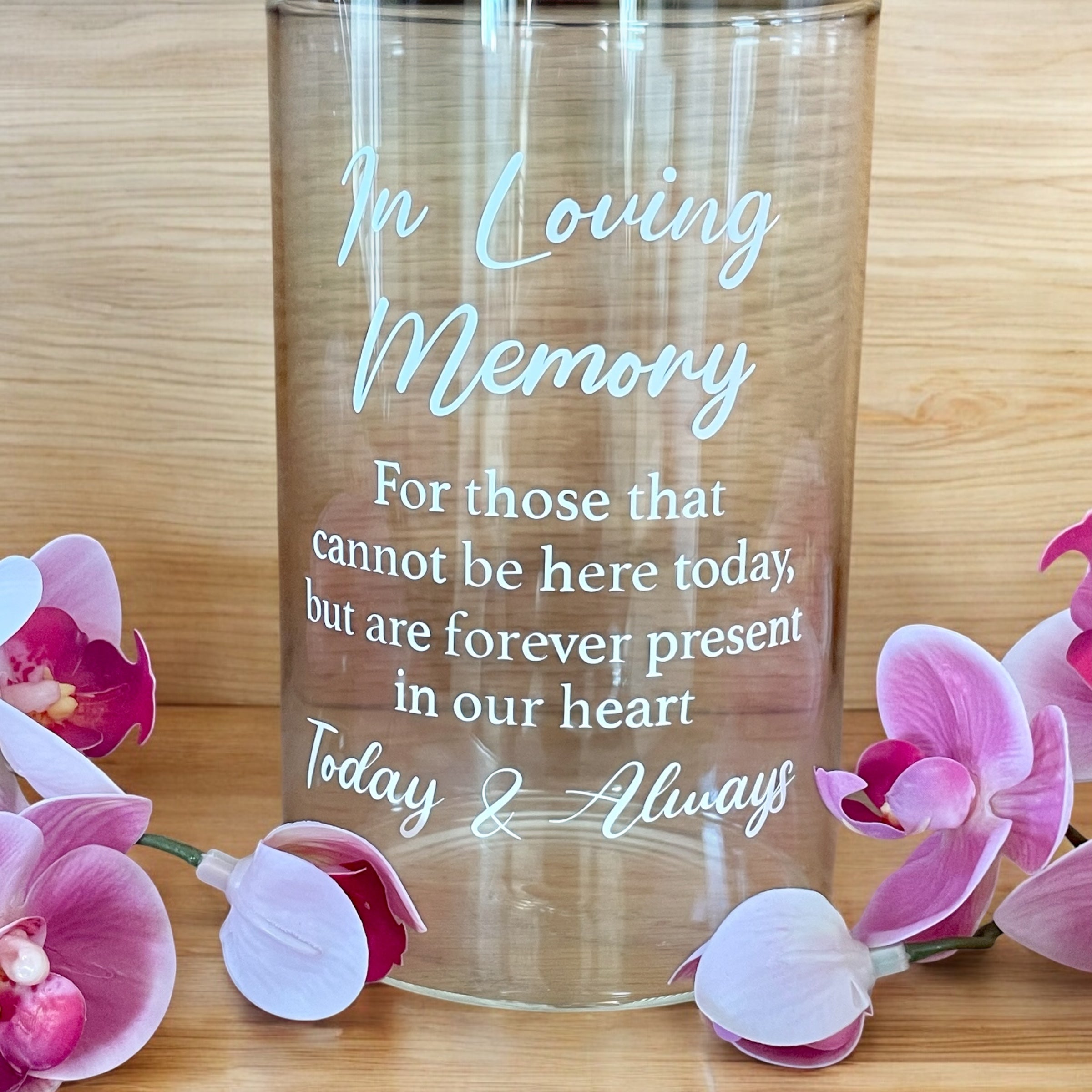 Personalised Memorial Wedding Candle Holder: In Loving Memory Keepsake