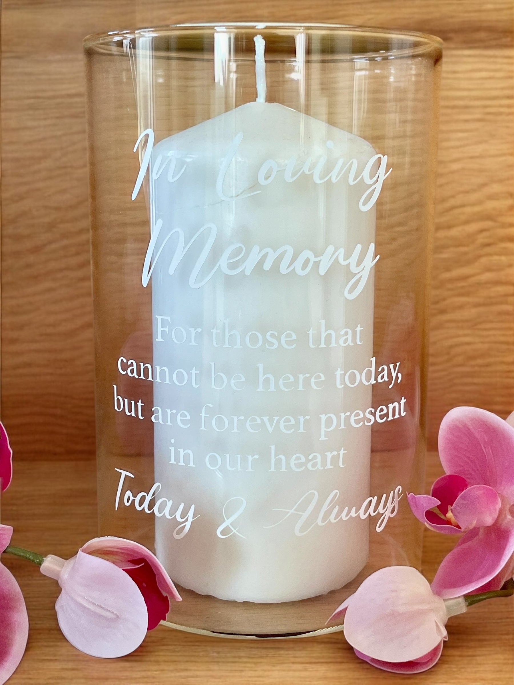 Personalised Memorial Wedding Candle Holder: In Loving Memory Keepsake