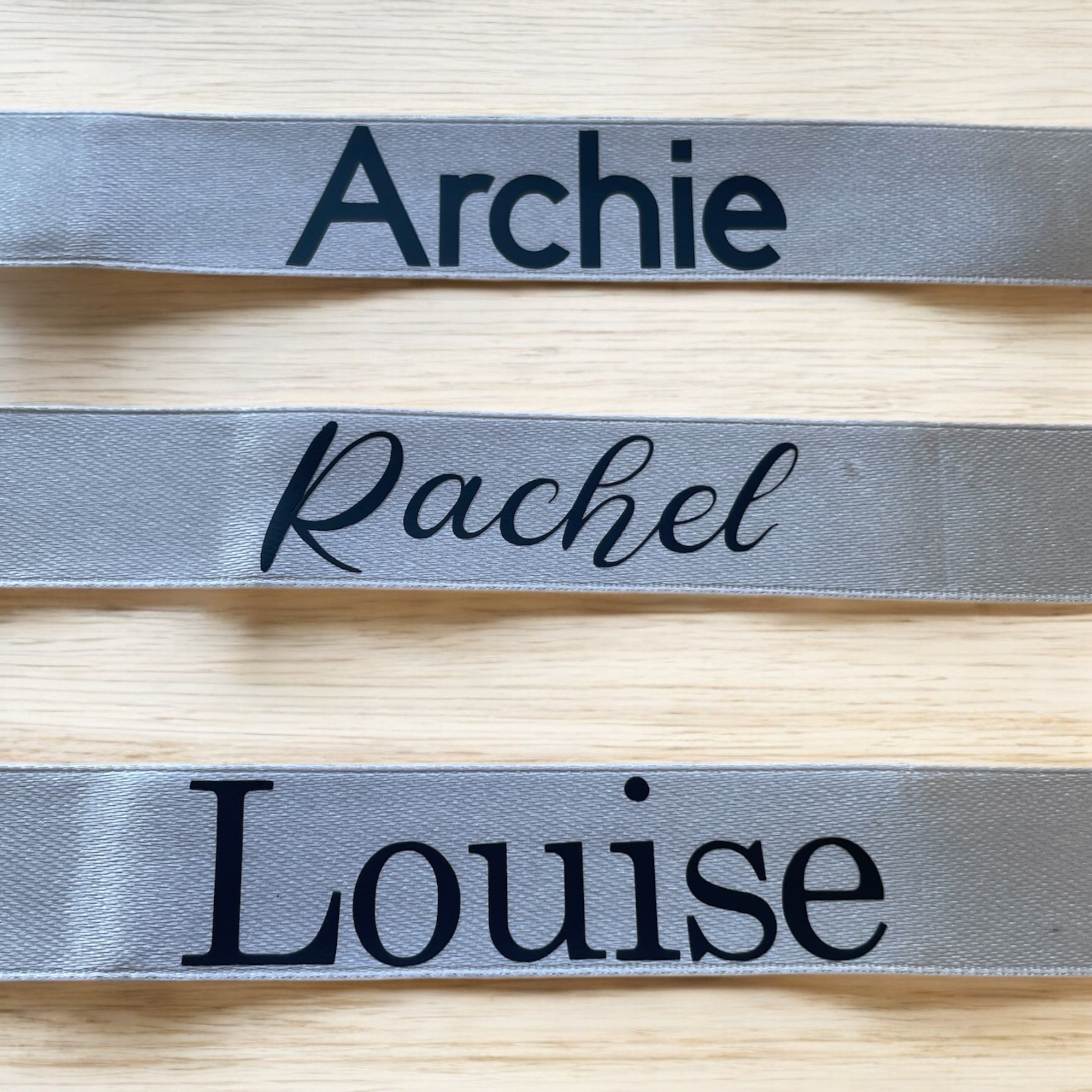 Personalised Custom Iron-On Name Decals for Ribbons