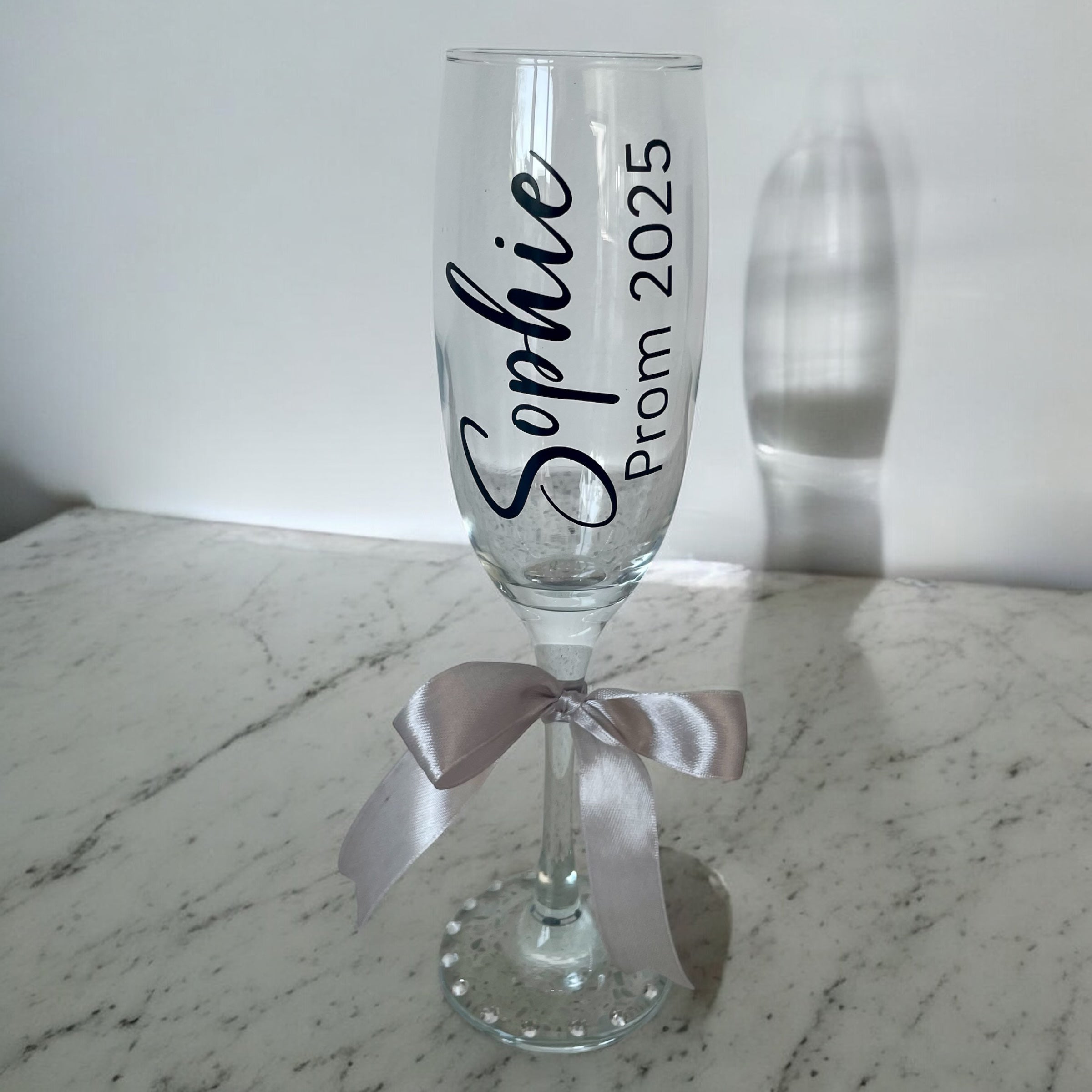 Personalised Prom Hanger & Champagne Flute Set – Custom Name & Year Keepsake Gift