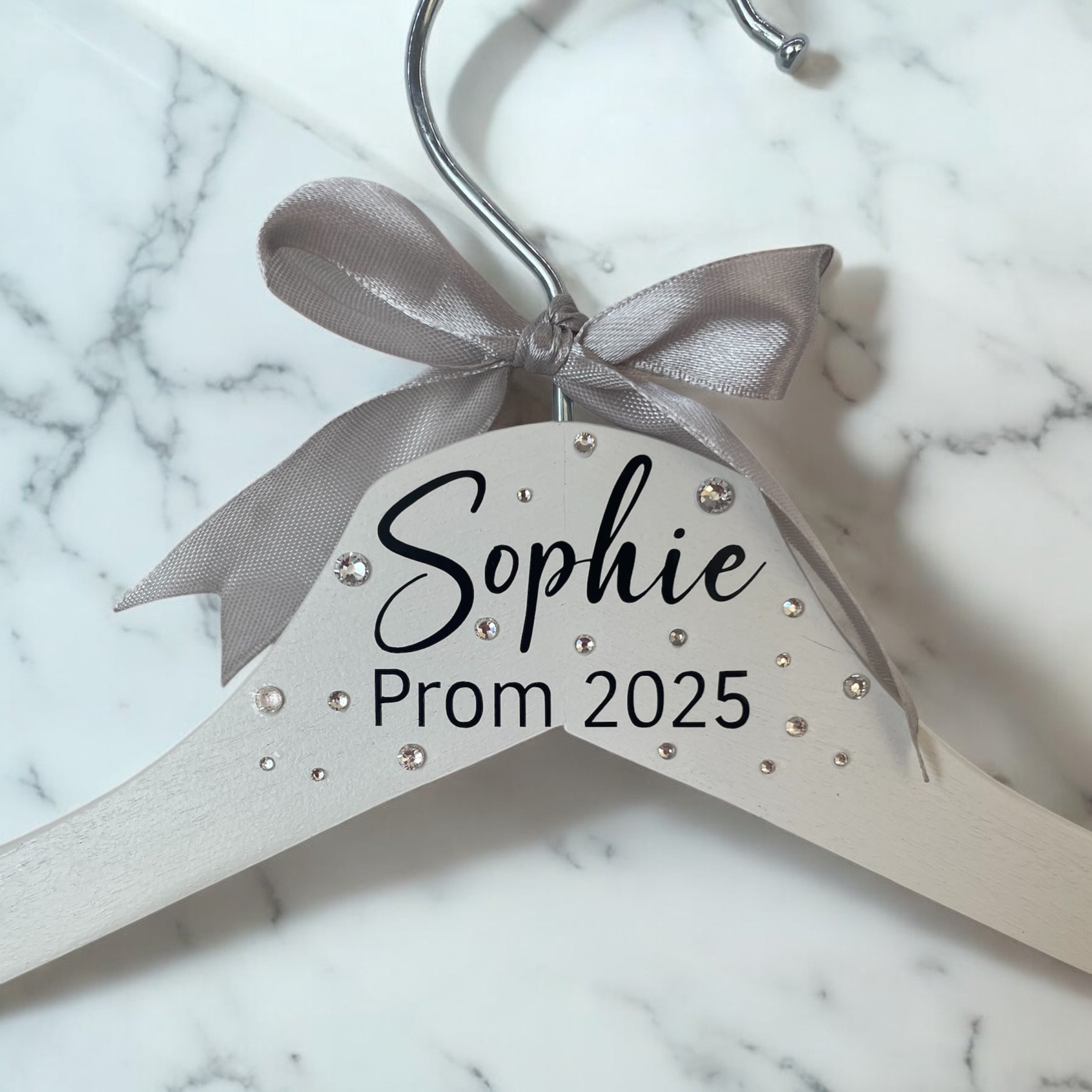Personalised Prom Hanger & Champagne Flute Set – Custom Name & Year Keepsake Gift
