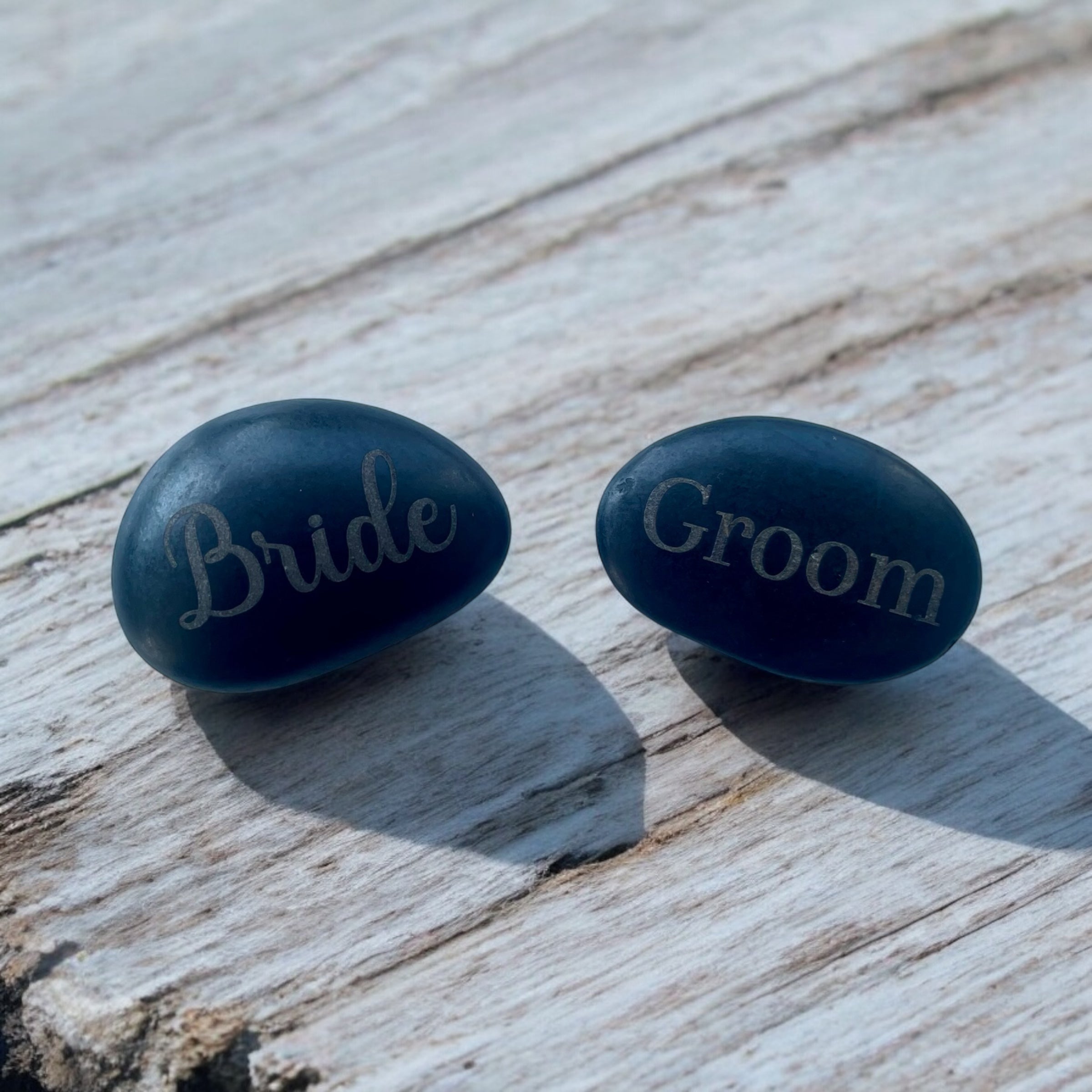 Personalised Engraved Pebbles | Wedding Favours & Place Names | Custom Stone Keepsake | Rustic Table Décor