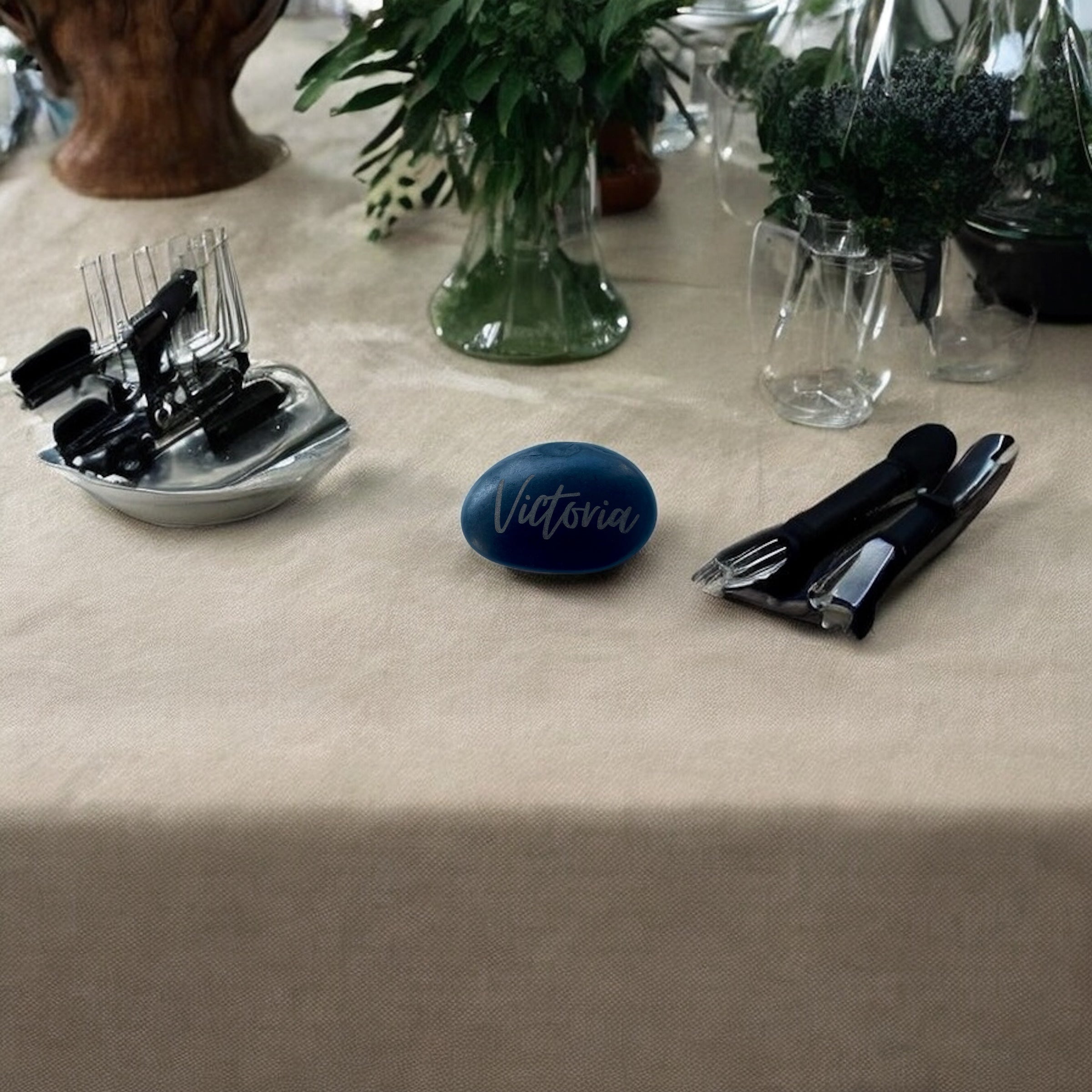 Personalised Engraved Pebbles | Wedding Favours & Place Names | Custom Stone Keepsake | Rustic Table Décor