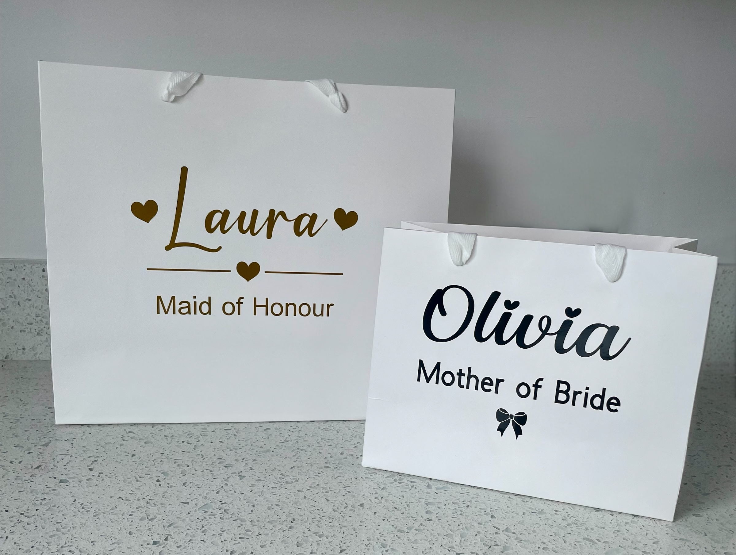 Personalised Wedding Party Gift Bags | Custom Bridal Party Bags with Name & Role