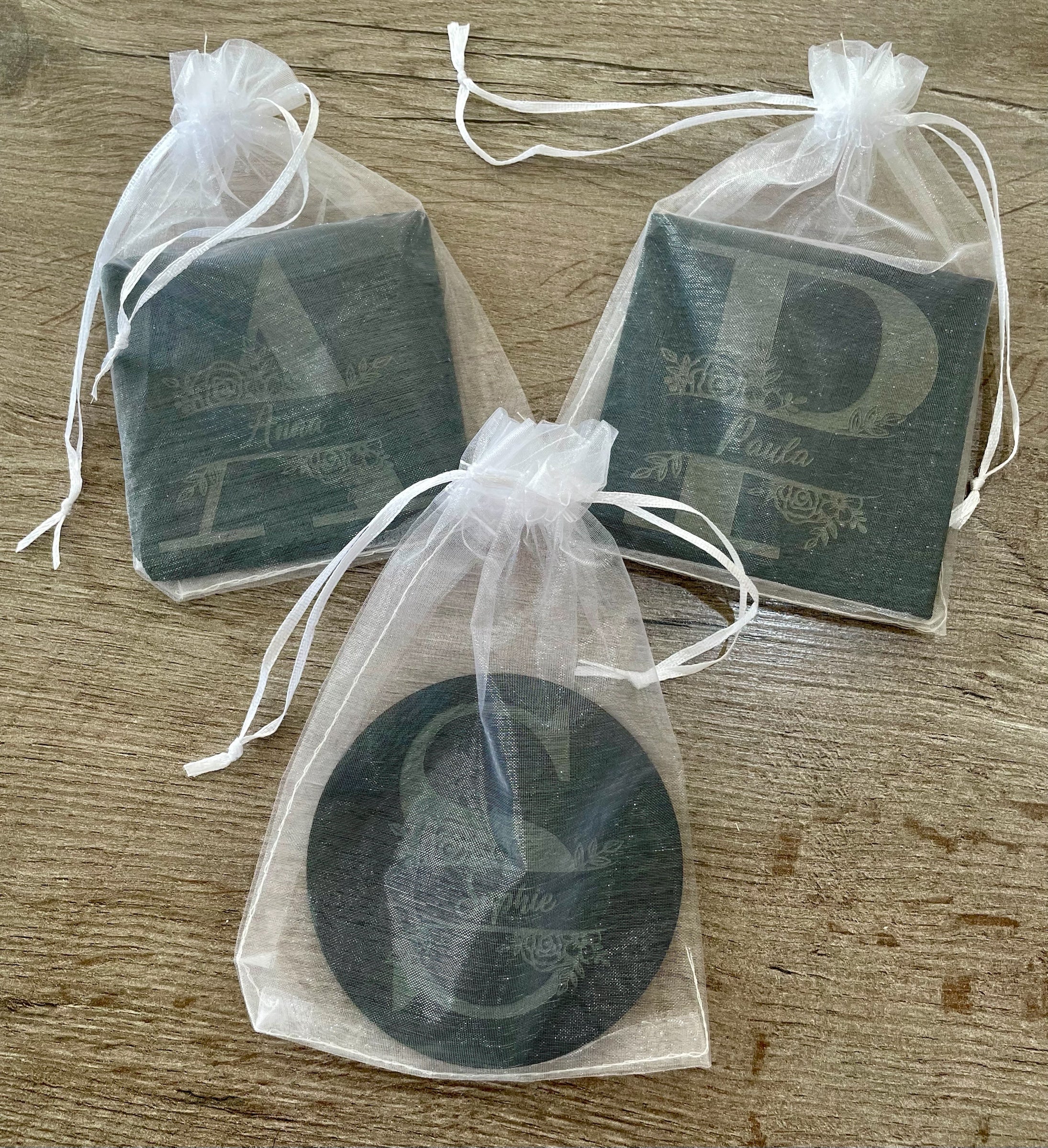 Personalised Monogram Slate Coaster – Custom Engraved Name Gift