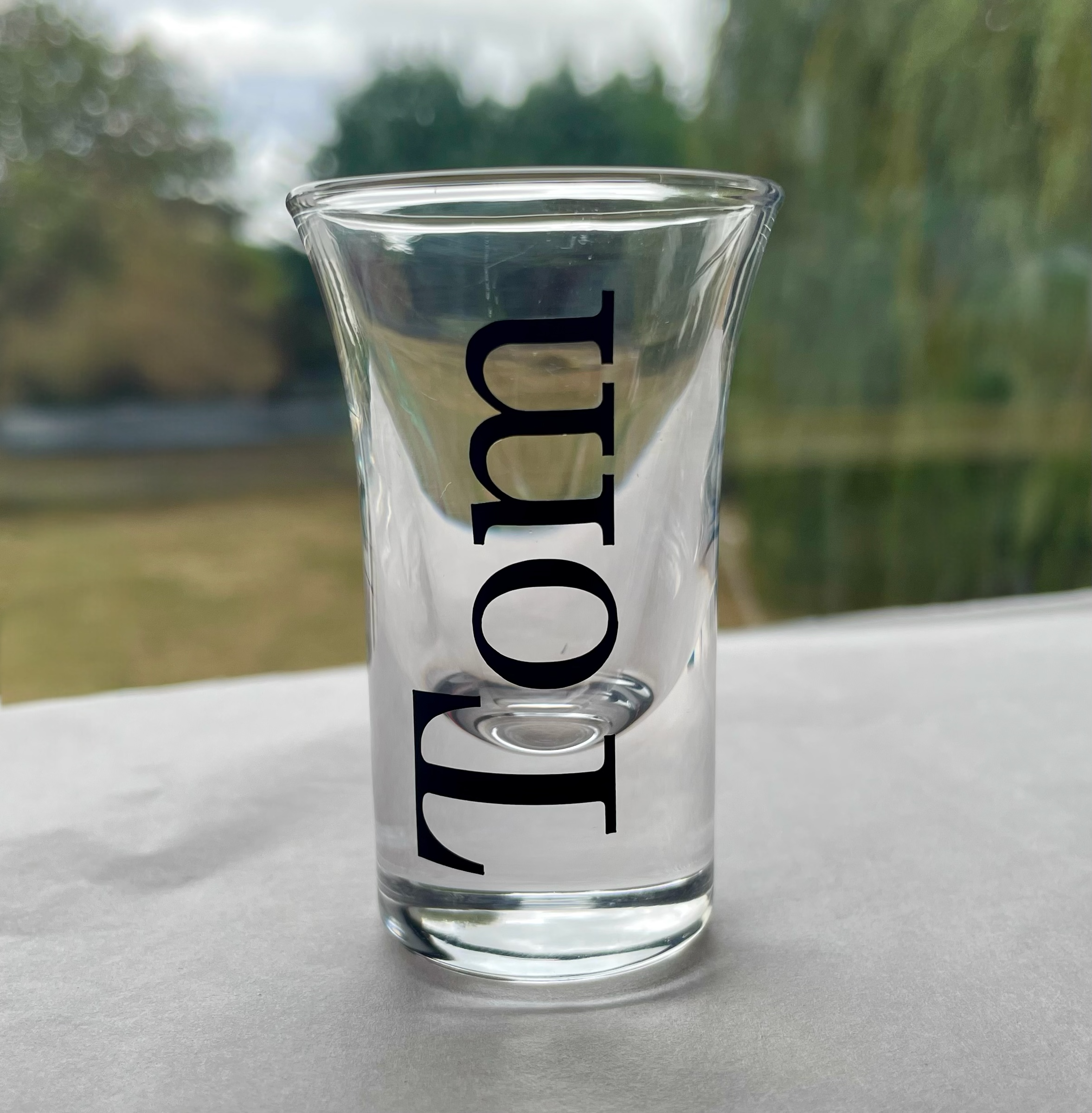 Personalised Name Shot Glass – Custom Gift with Any Name & Vinyl Colour Option