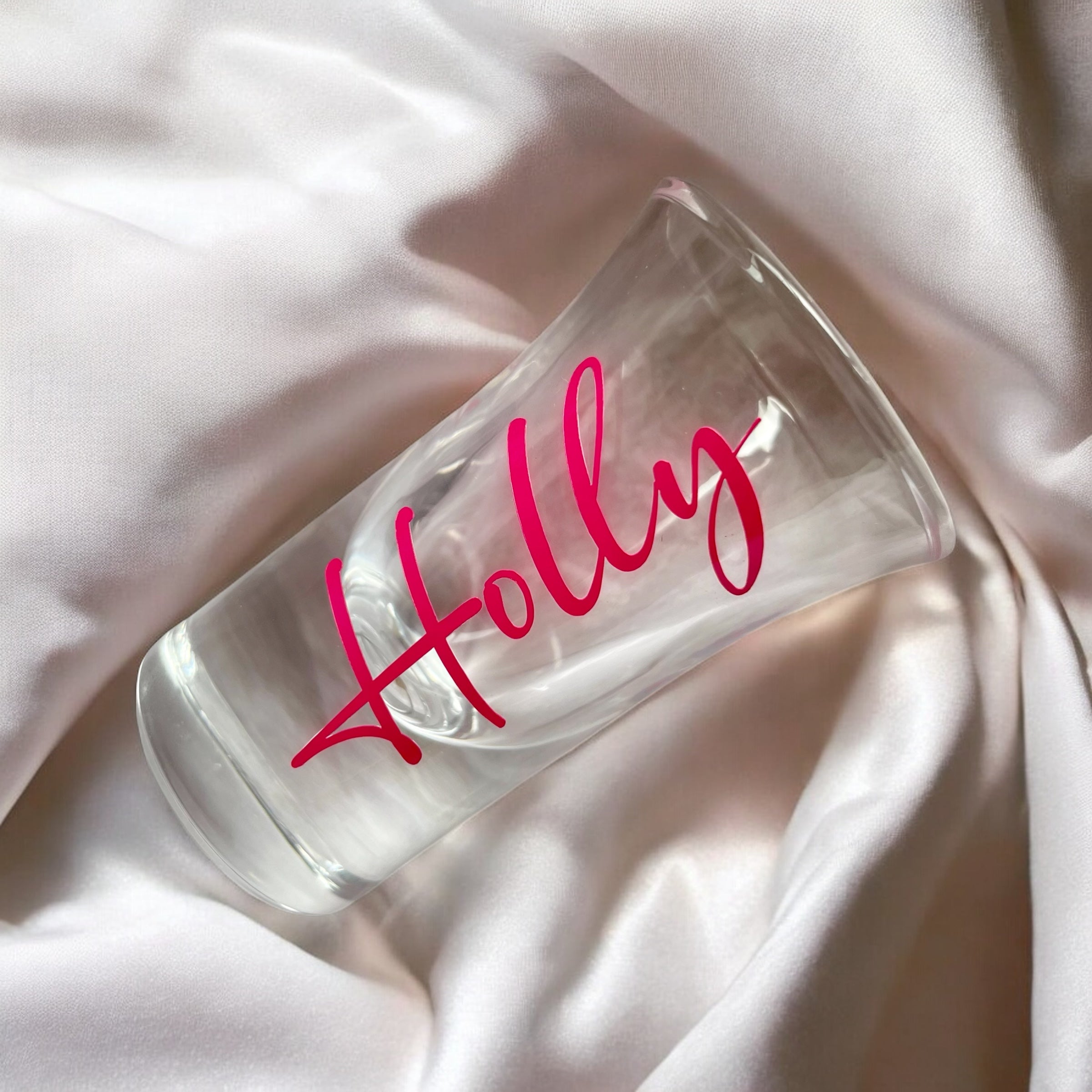 Personalised Name Shot Glass – Custom Gift with Any Name & Vinyl Colour Option