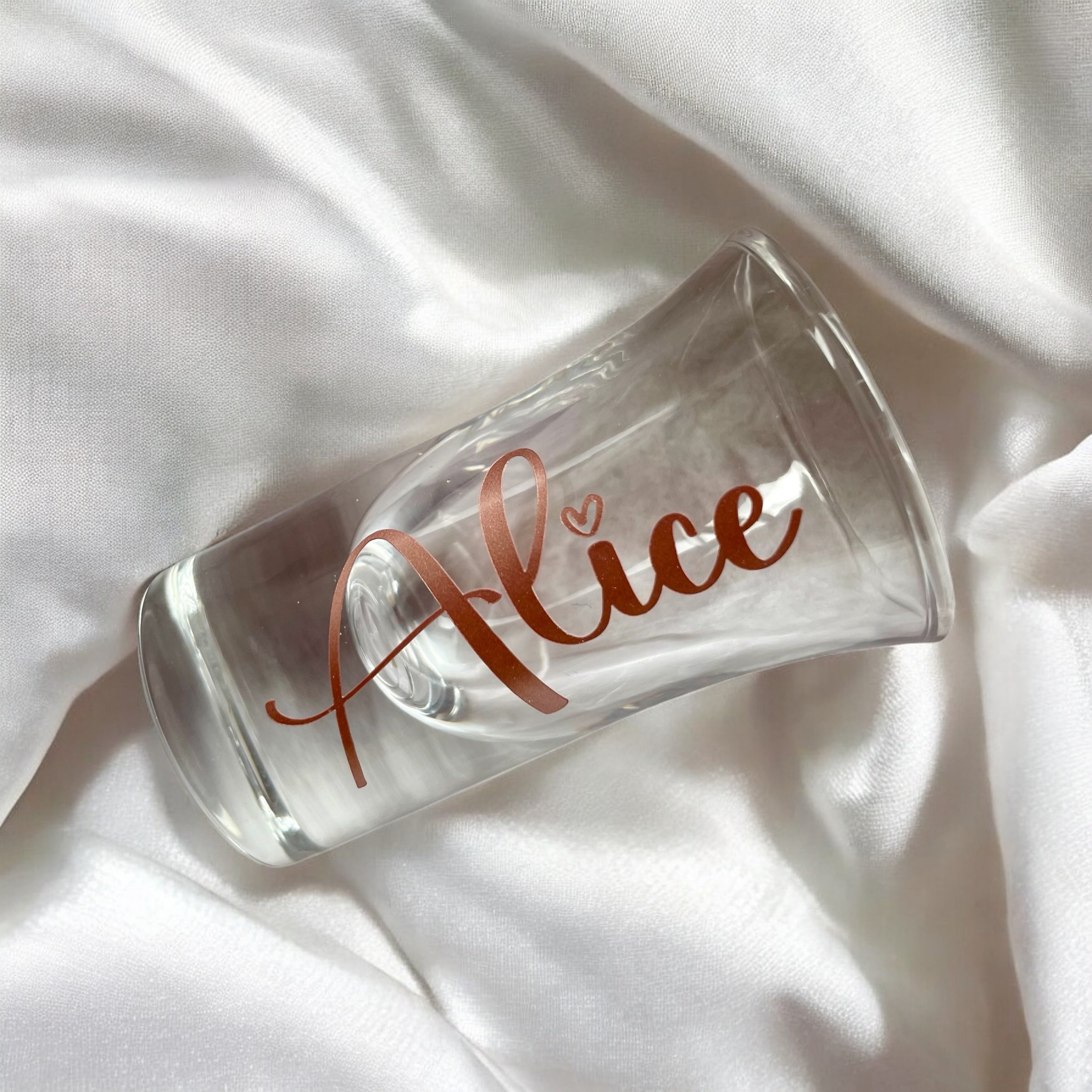 Personalised Name Shot Glass – Custom Gift with Any Name & Vinyl Colour Option