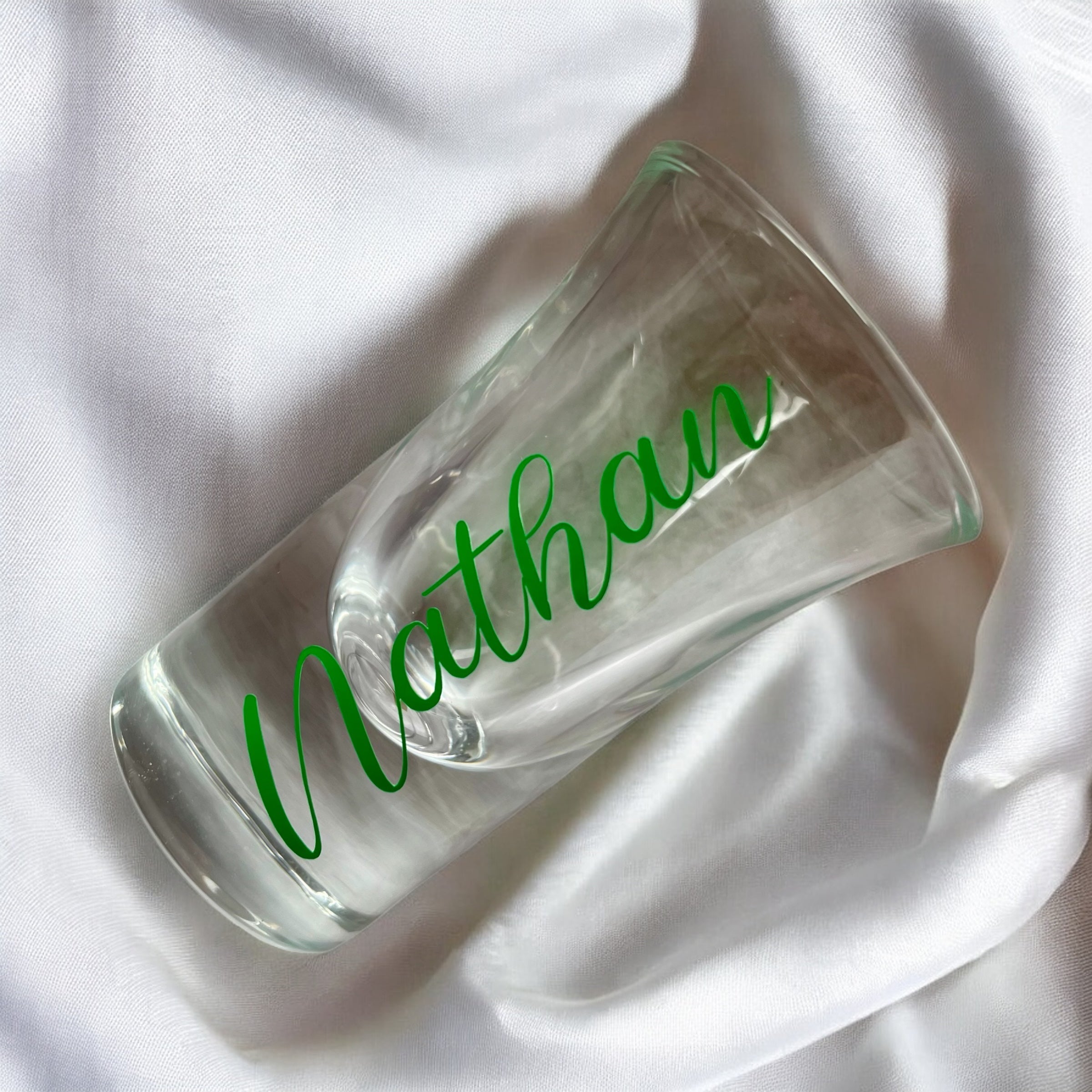Personalised Name Shot Glass – Custom Gift with Any Name & Vinyl Colour Option