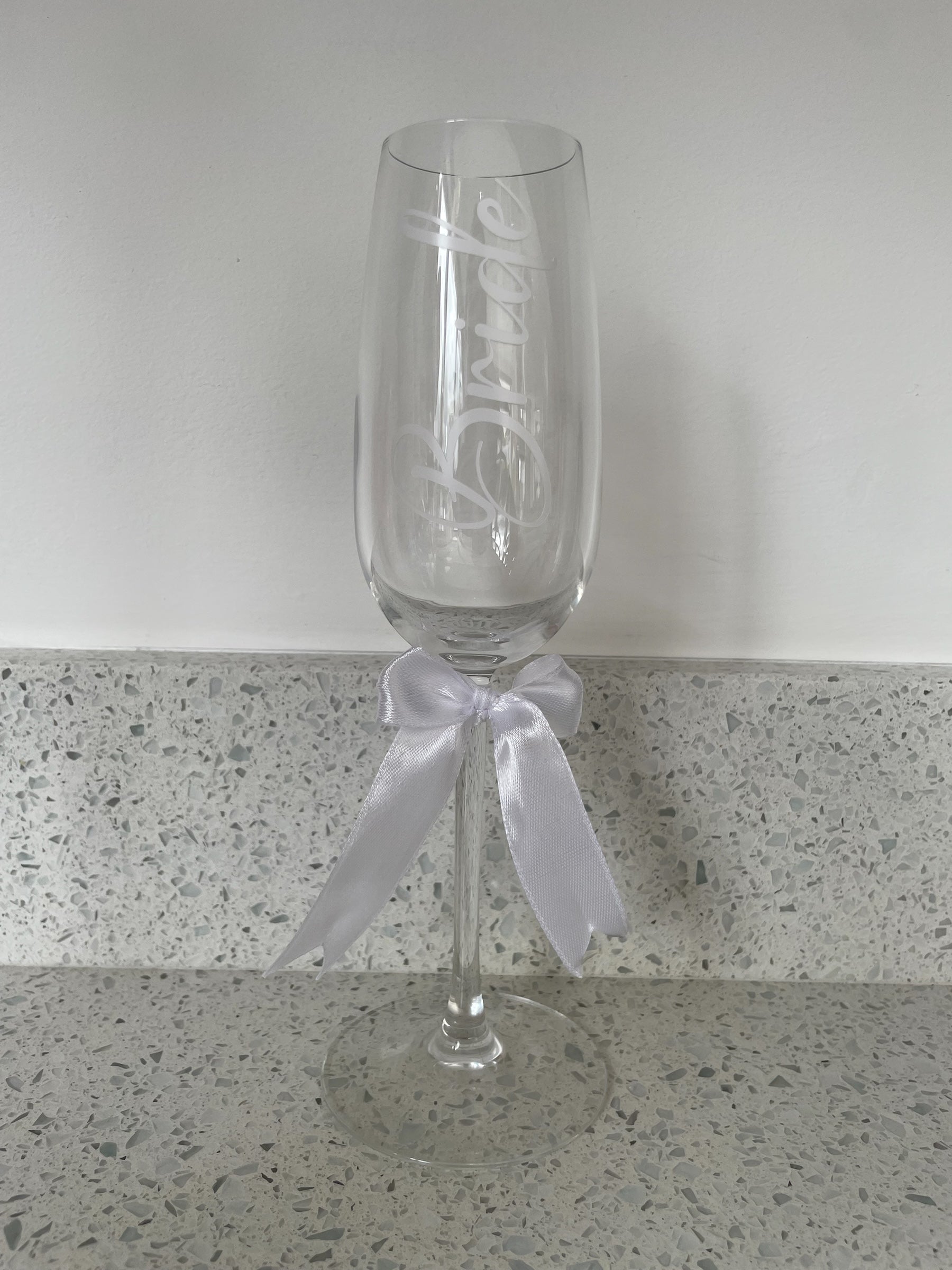 Personalised Wedding Champagne Flutes: Bride & Groom Keepsake with Date Ribbon
