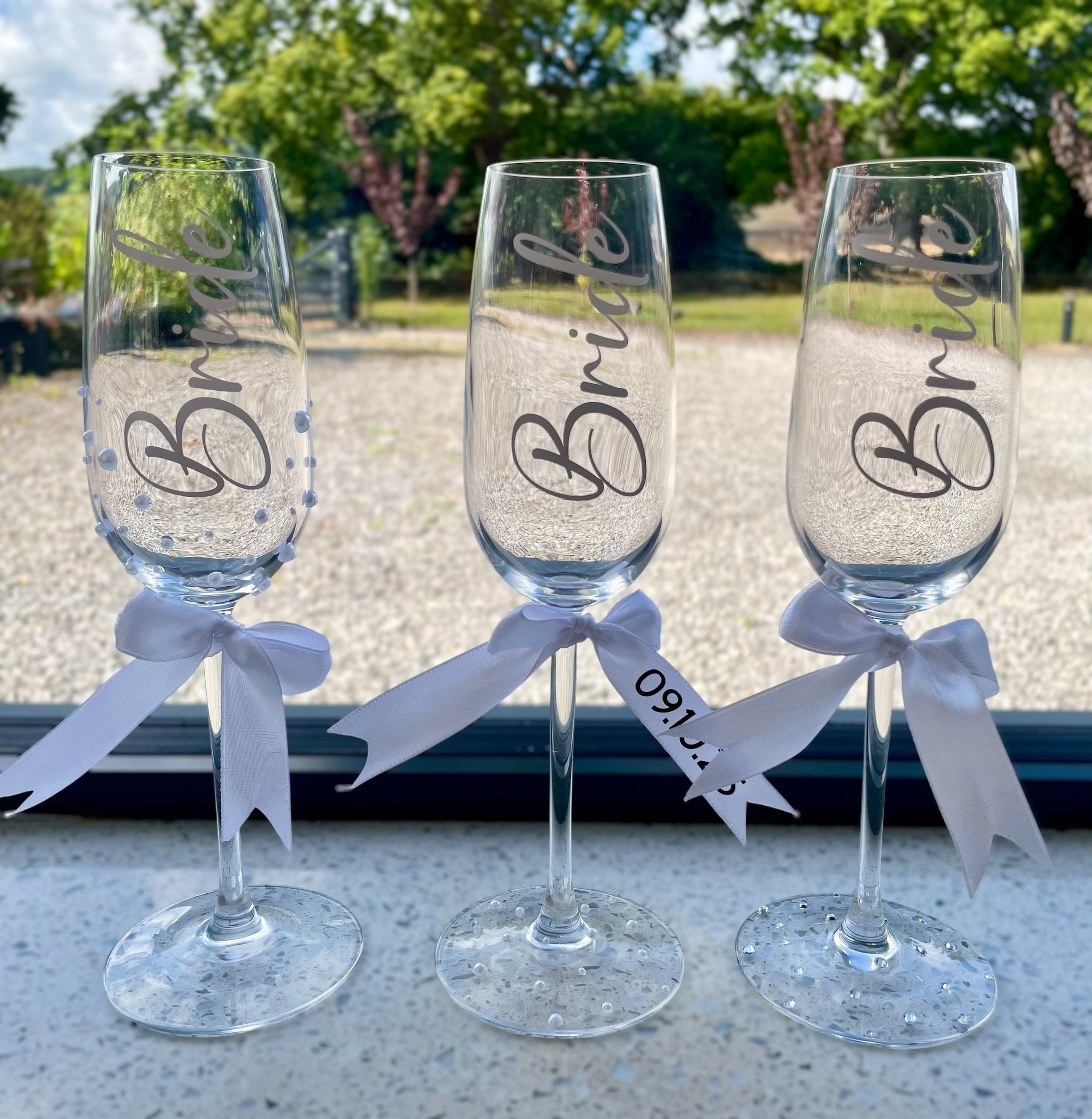 Personalised Wedding Champagne Flutes | Bride & Groom Toasting Glasses