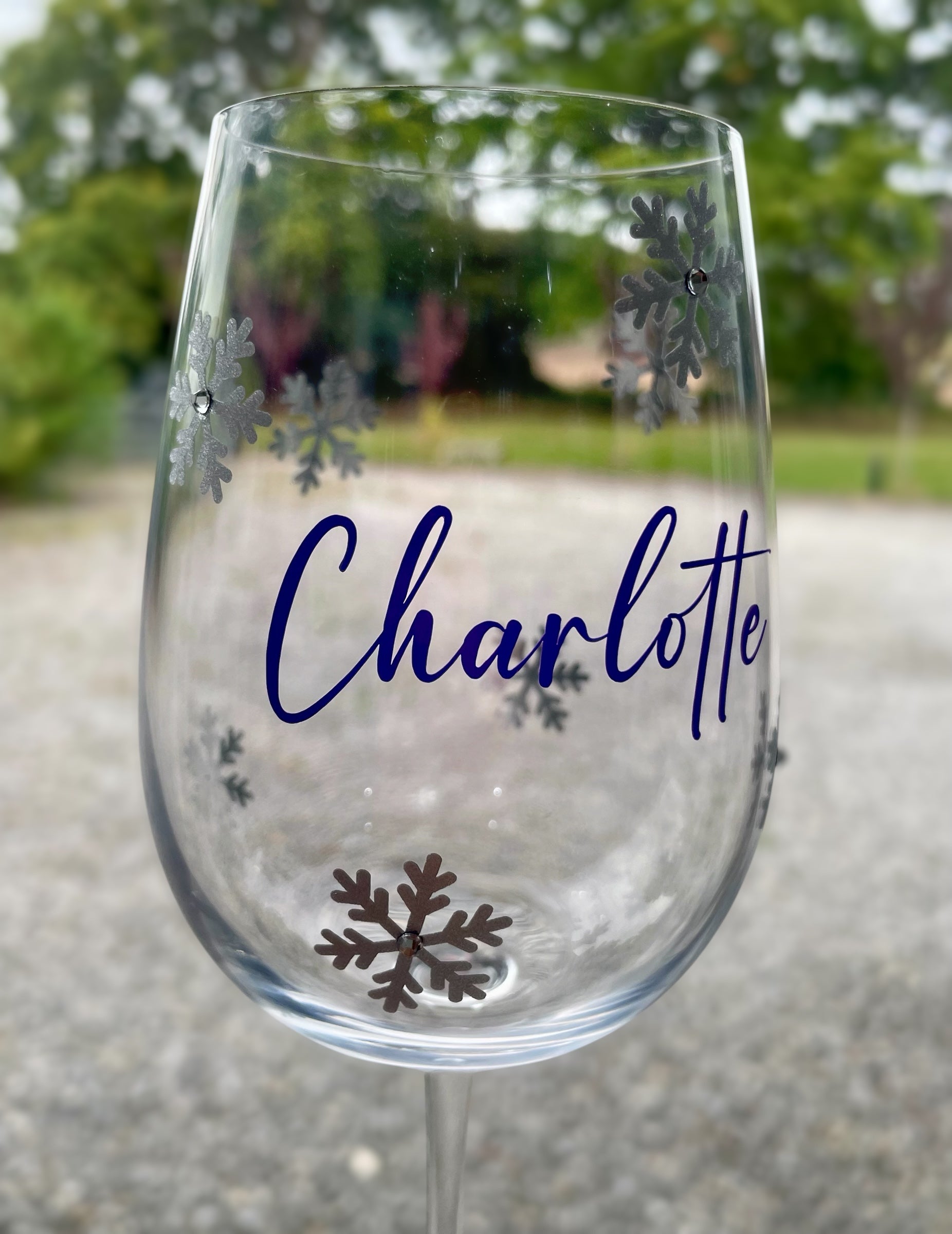 Personalised Snowflake Glass with Name | Custom Christmas Glassware Gift