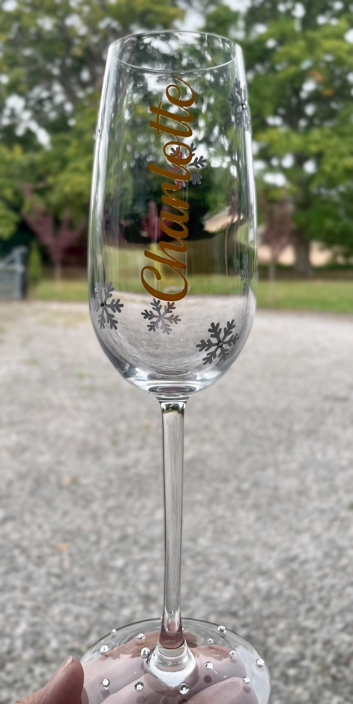 Personalised Snowflake Glass with Name | Custom Christmas Glassware Gift