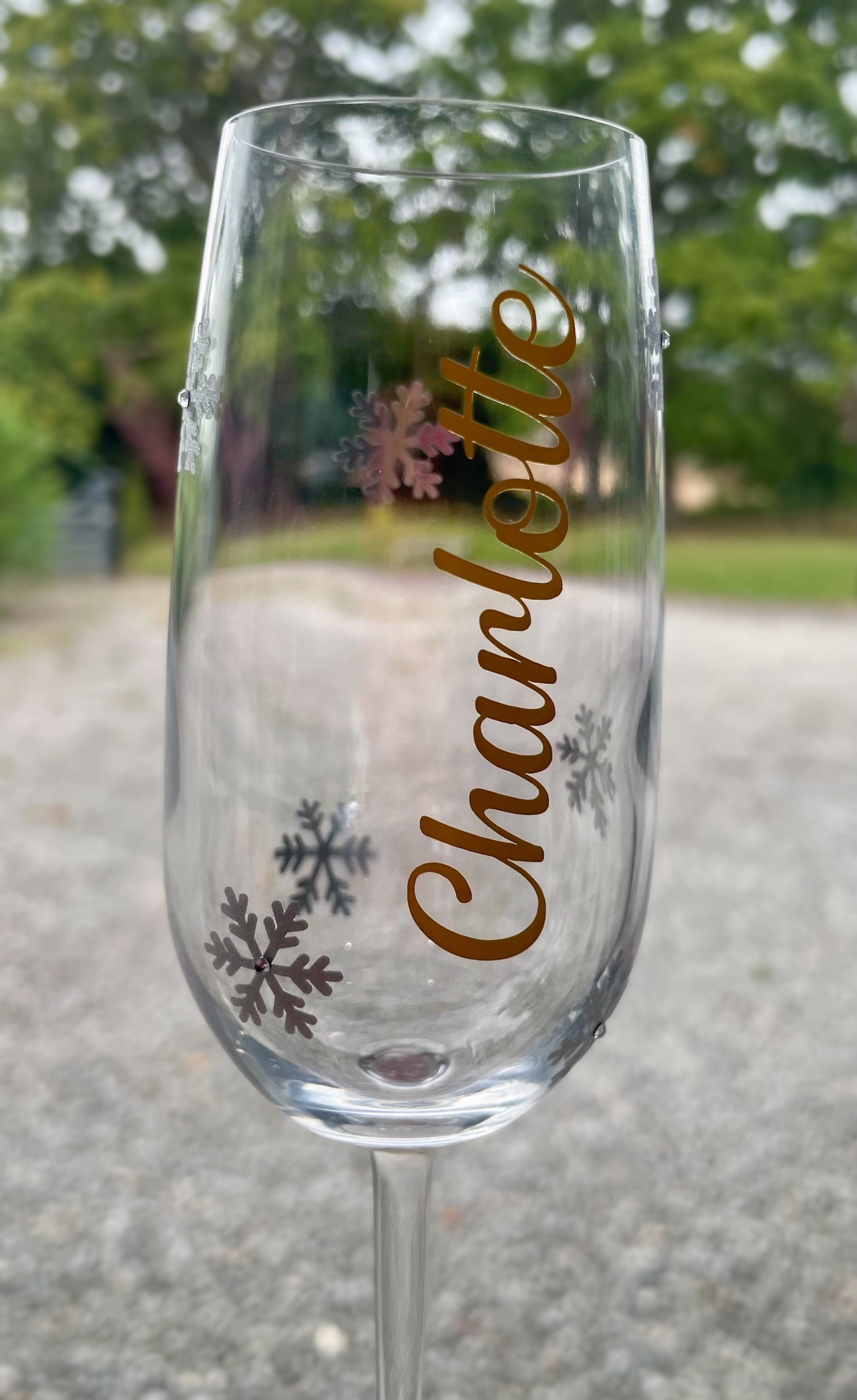Personalised Snowflake Glass with Name | Custom Christmas Glassware Gift