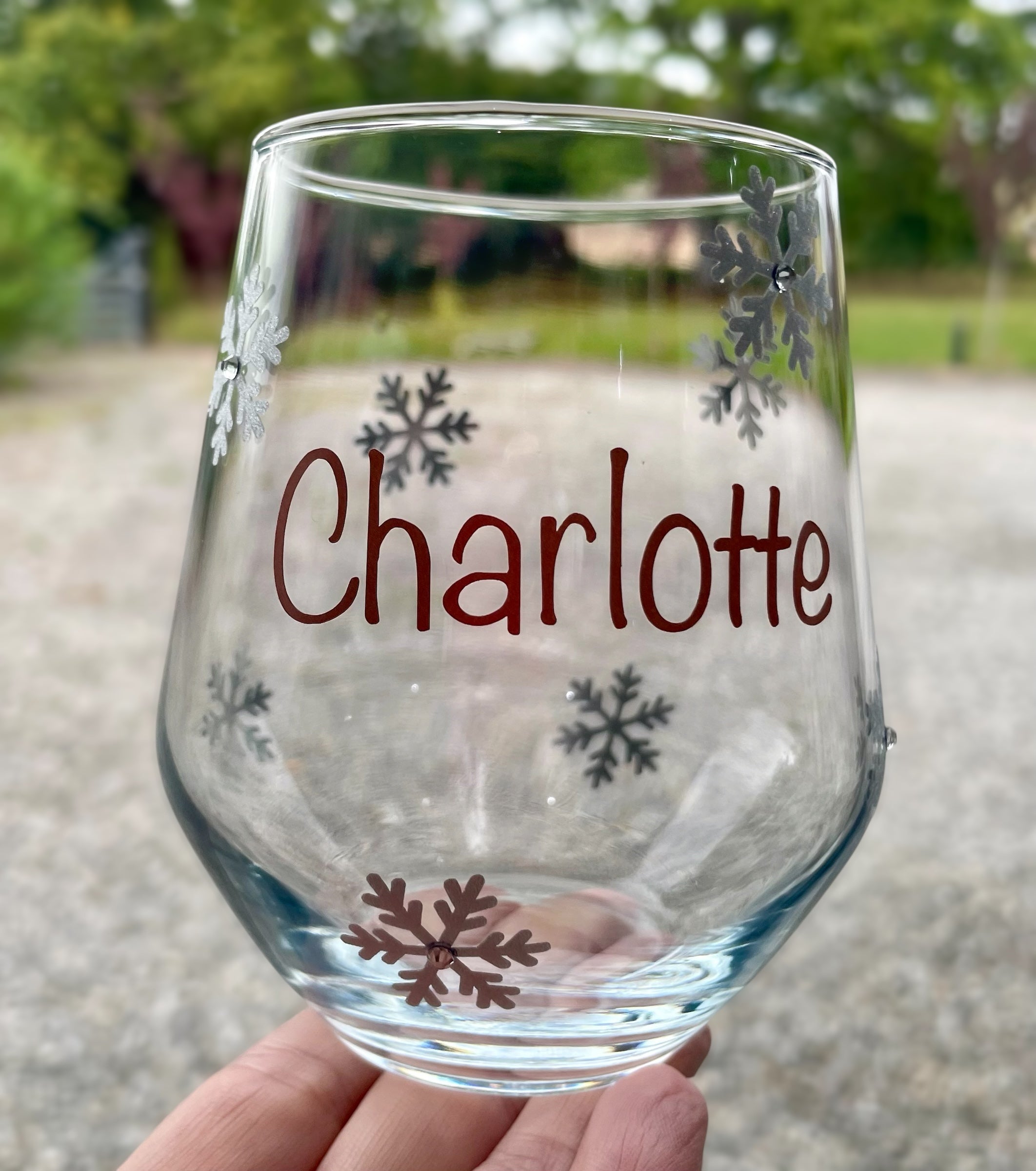 Personalised Snowflake Glass with Name | Custom Christmas Glassware Gift