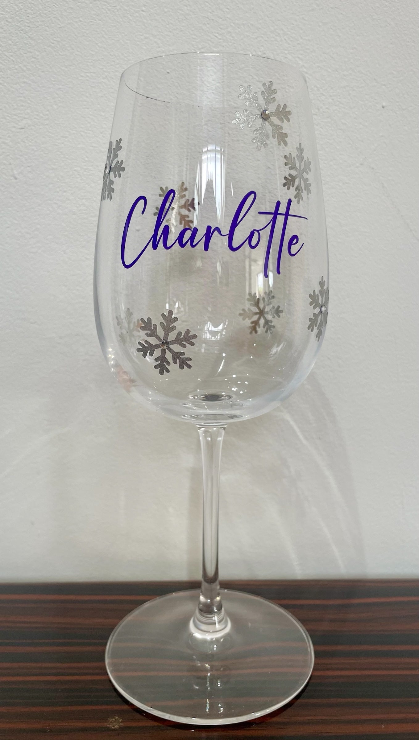 Personalised Snowflake Glass with Name | Custom Christmas Glassware Gift