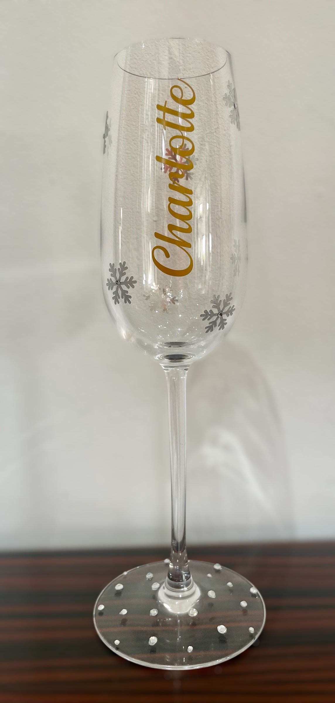 Personalised Snowflake Glass with Name | Custom Christmas Glassware Gift