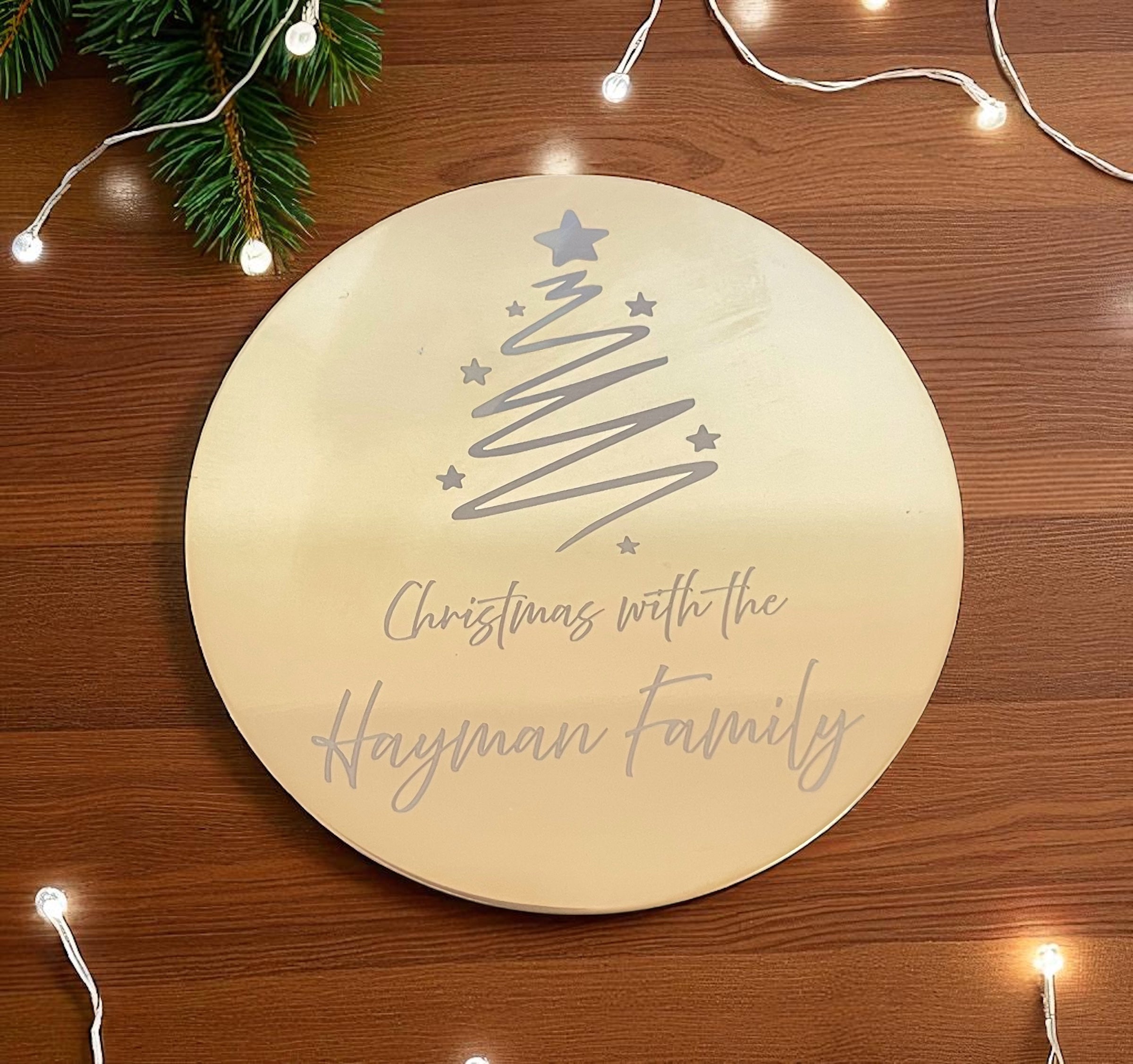 Personalised Christmas Gold Coasters | Custom Name Festive Table Decorations