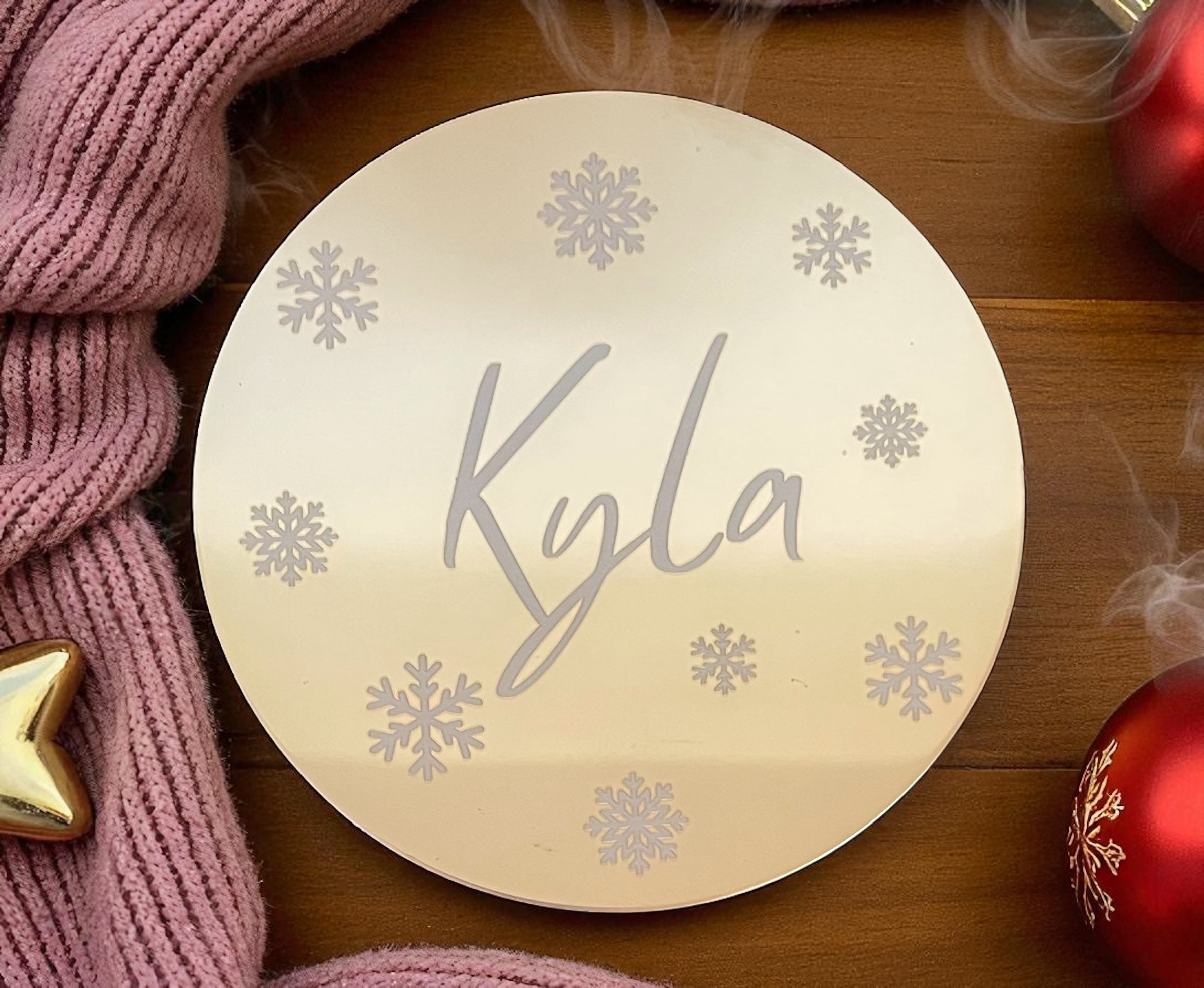Personalised Gold Coasters | Custom Name Acrylic Table Decorations