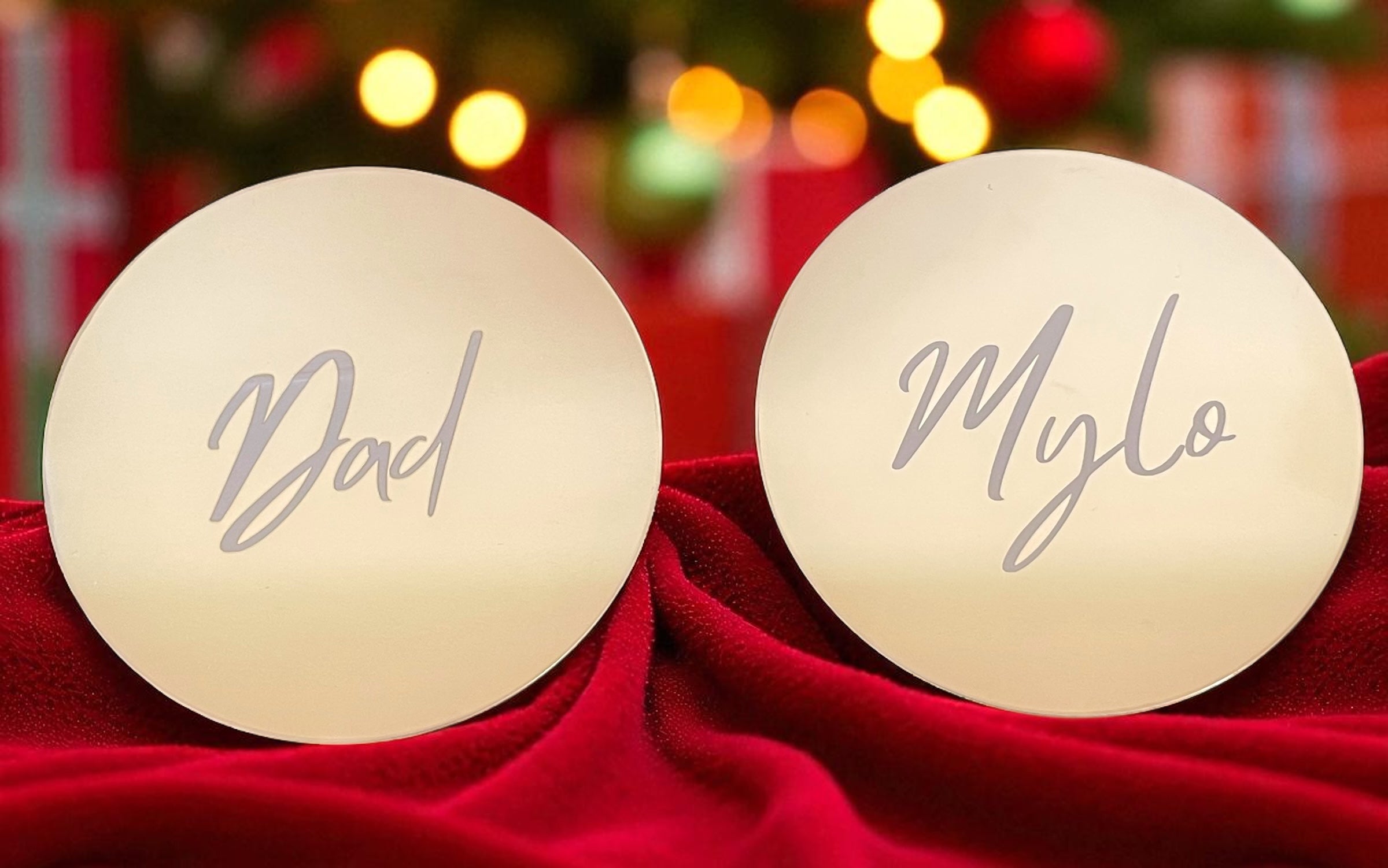Personalised Gold Coasters | Custom Name Acrylic Table Decorations