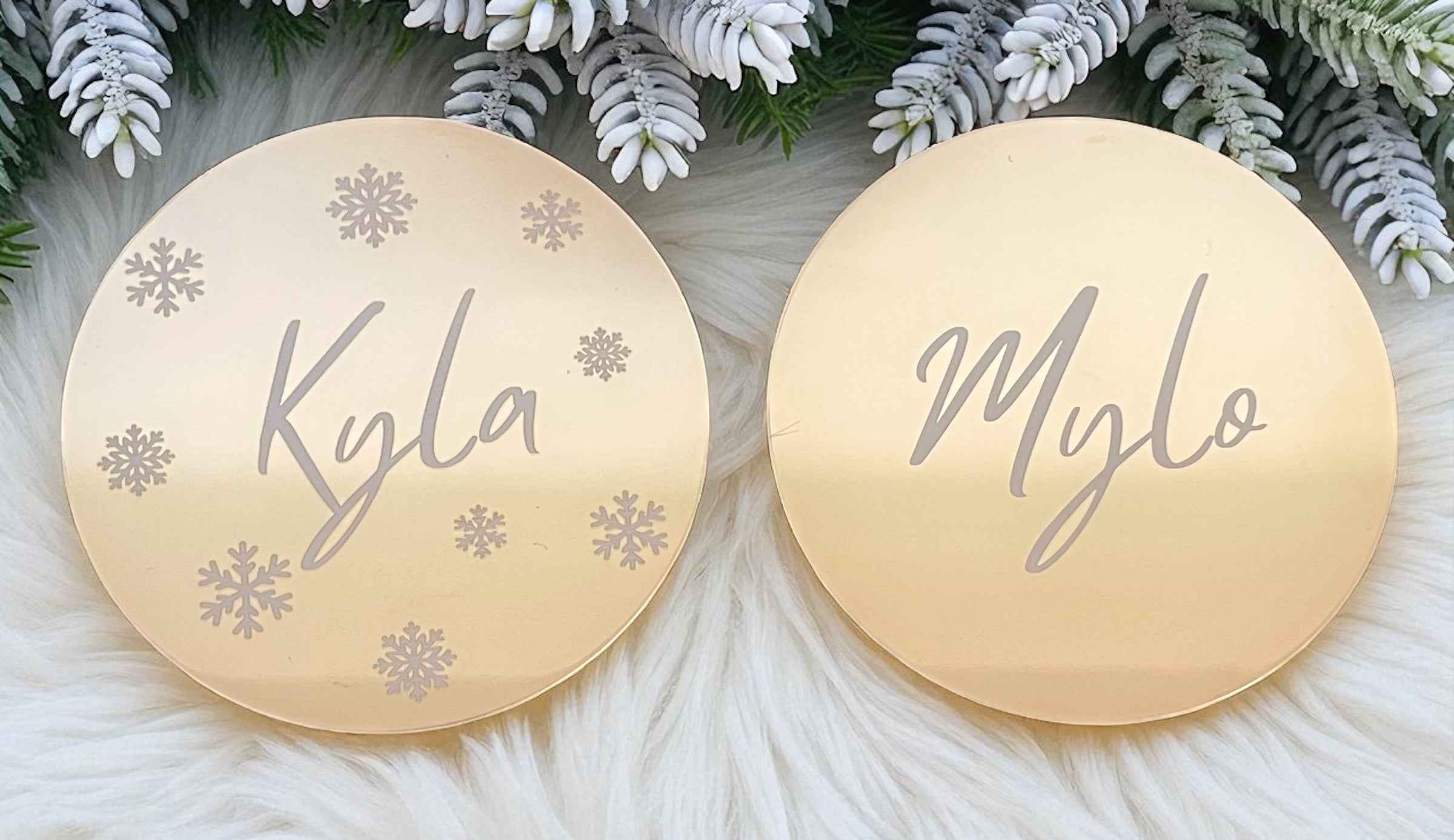Personalised Gold Coasters | Custom Name Acrylic Table Decorations
