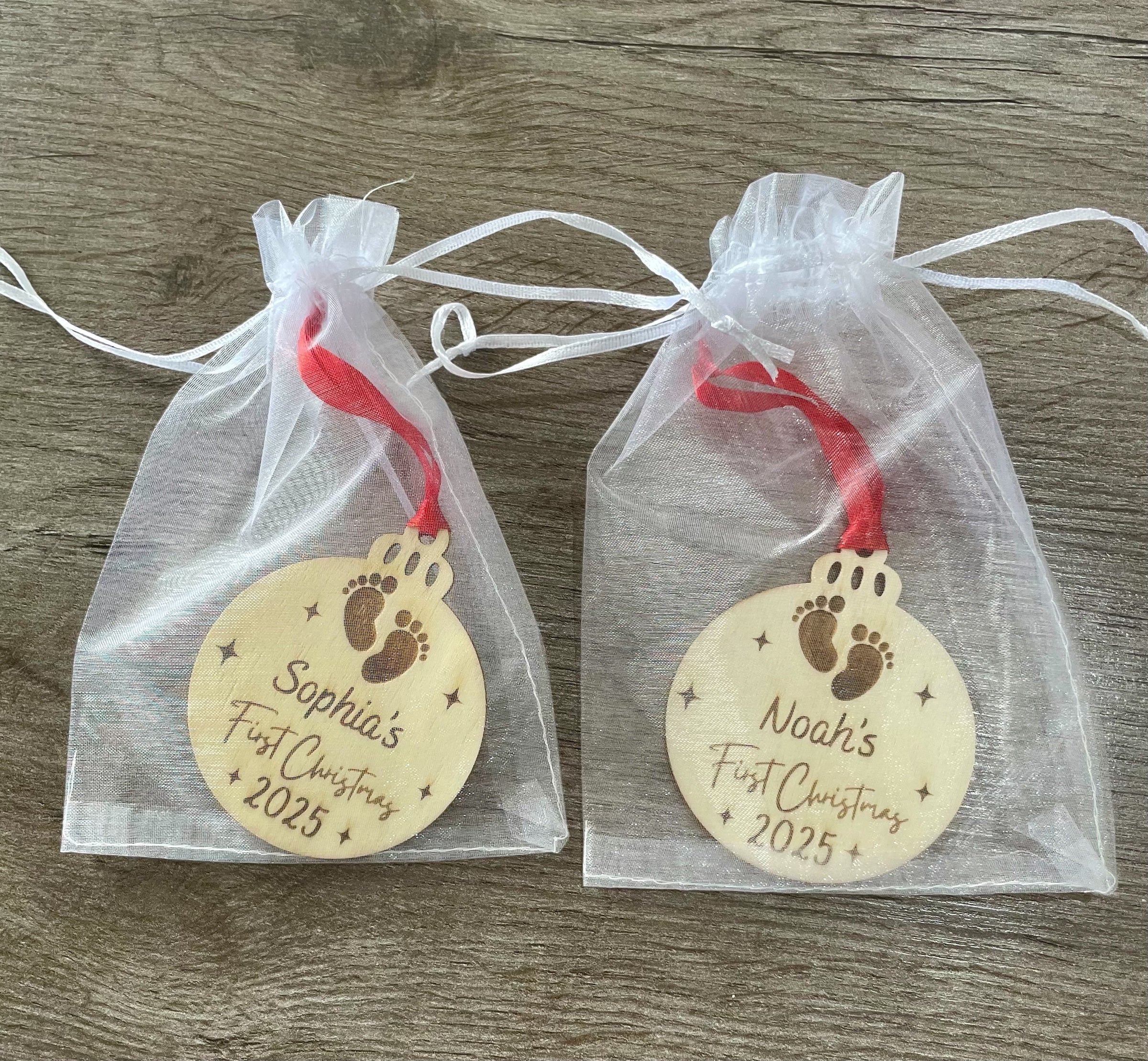 Personalised Baby’s First Christmas Bauble | Custom Wooden Ornament Keepsake