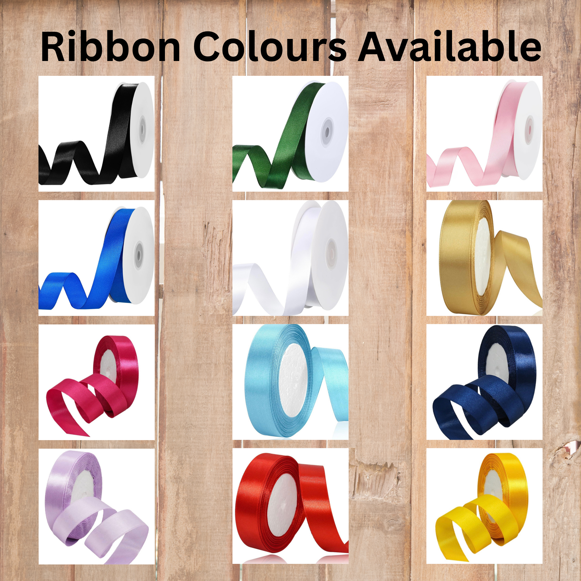 Personalised Satin Ribbon – Custom Name Printed Ribbon in Choice of Colours