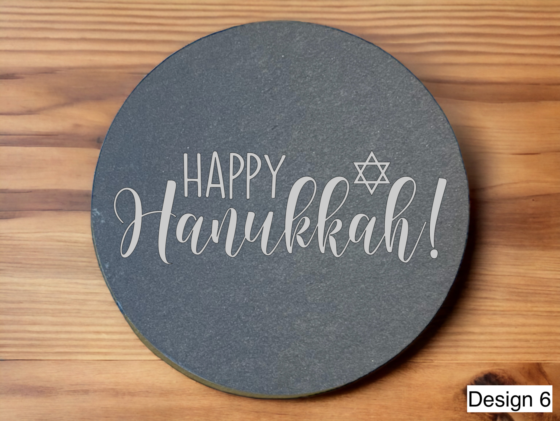 Personalised Hanukkah Slate Coasters | Engraved Menorah Designs