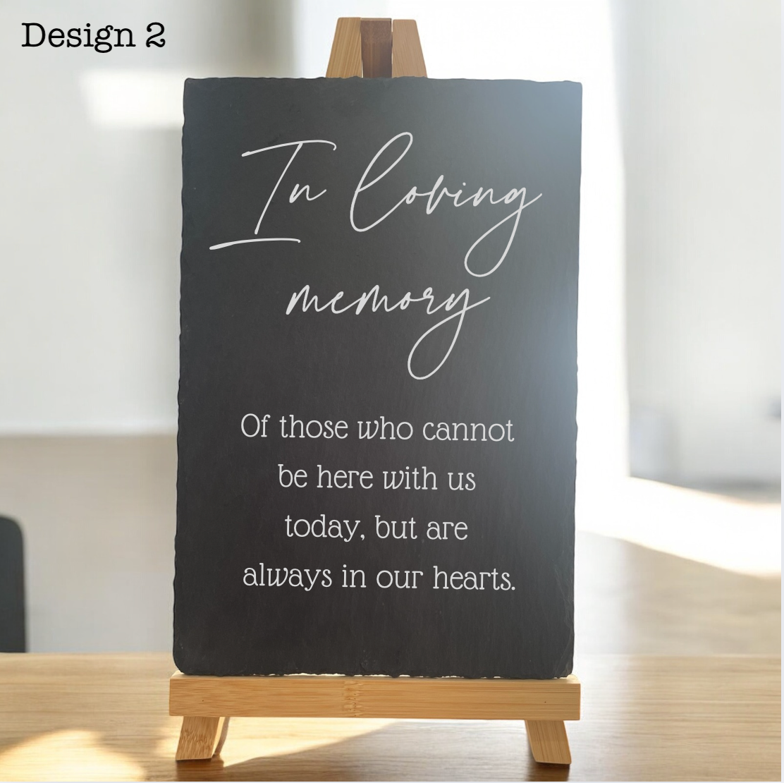Personalised Memorial Slate Sign with Easel, In Loving Memory Wedding Decor