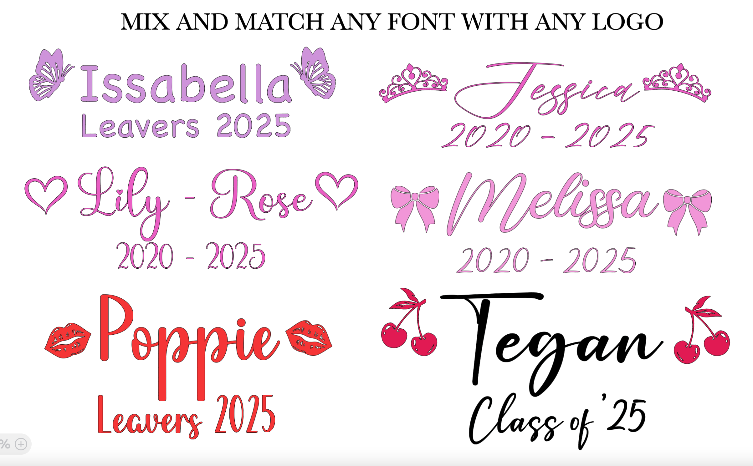 Personalised School Leavers Iron-On Name Decals – Custom Vinyl Stickers for Hoodies, T-Shirts & Jumpers