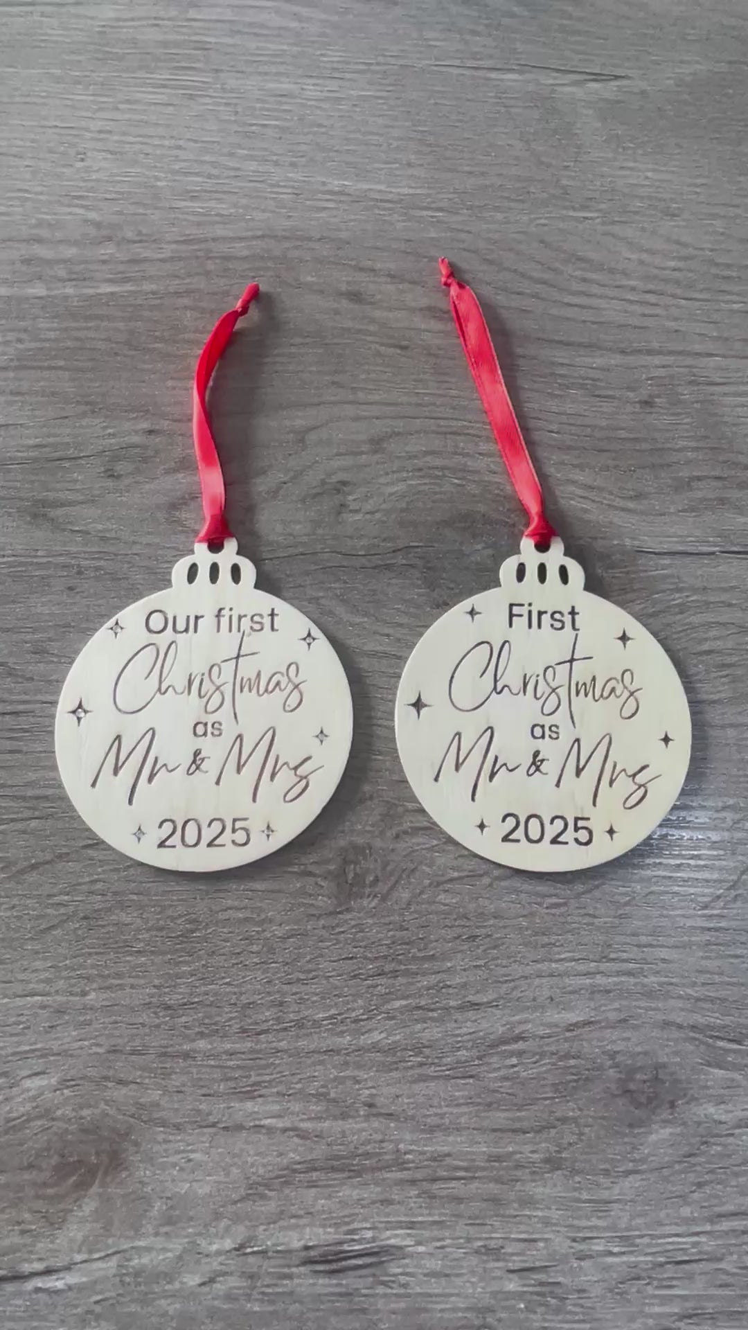 Personalised “Mr & Mrs” First Christmas Bauble | Custom Wedding Keepsake Tree Decoration